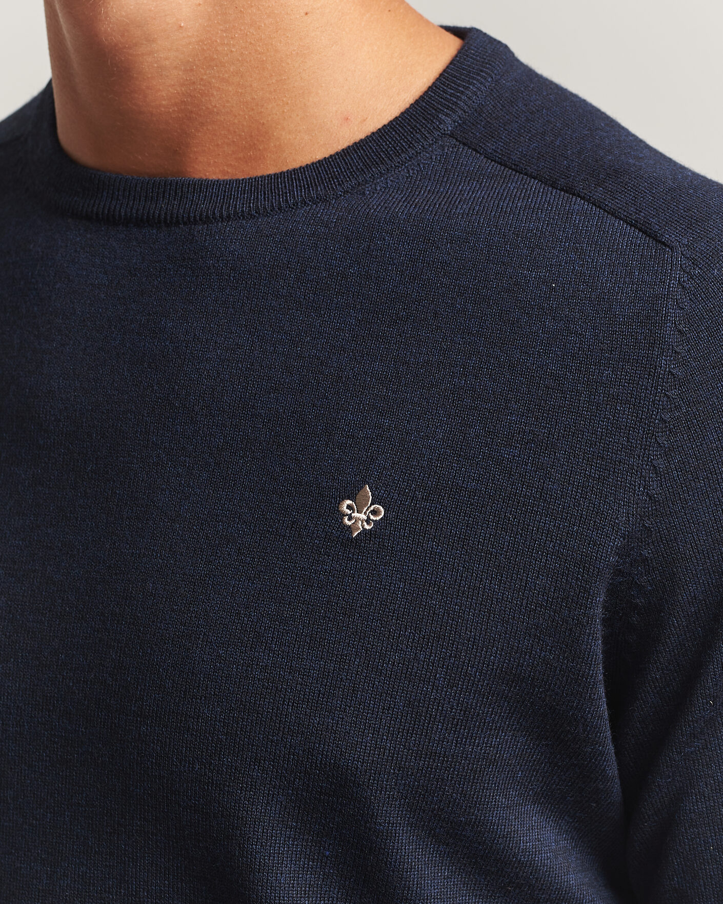 Hombres | Jerséis y prendas de punto | Morris | Merino O-Neck Navy