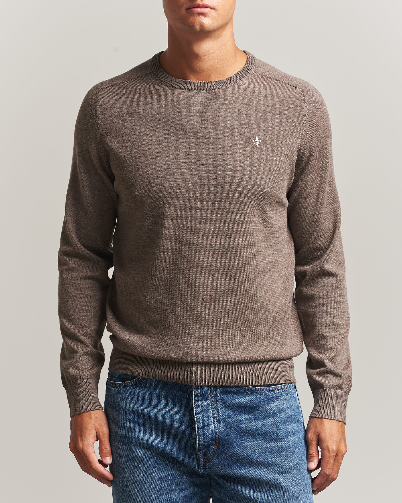 Hombres | Jerséis y prendas de punto | Morris | Merino O-Neck Brown