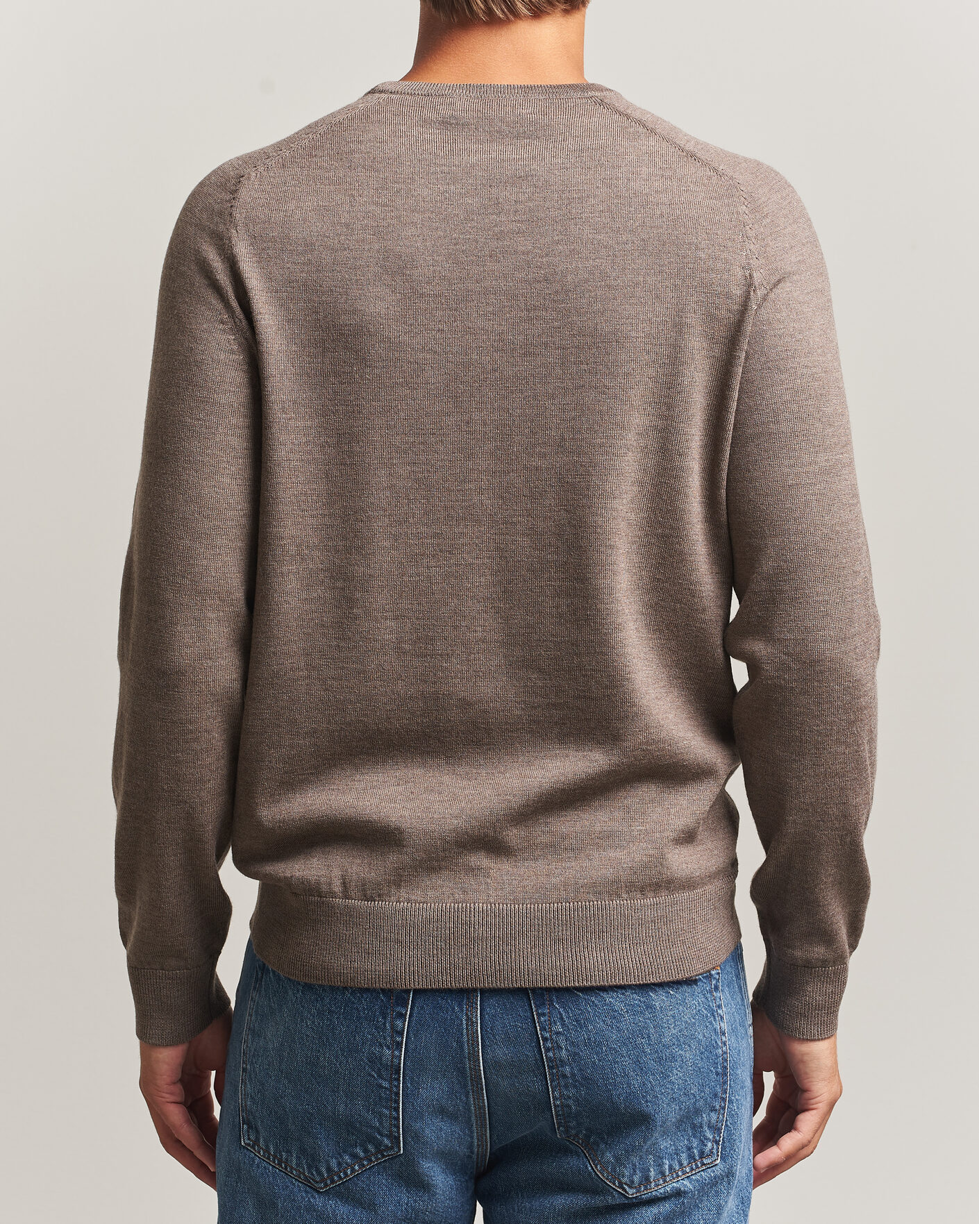 Hombres | Jerséis y prendas de punto | Morris | Merino O-Neck Brown