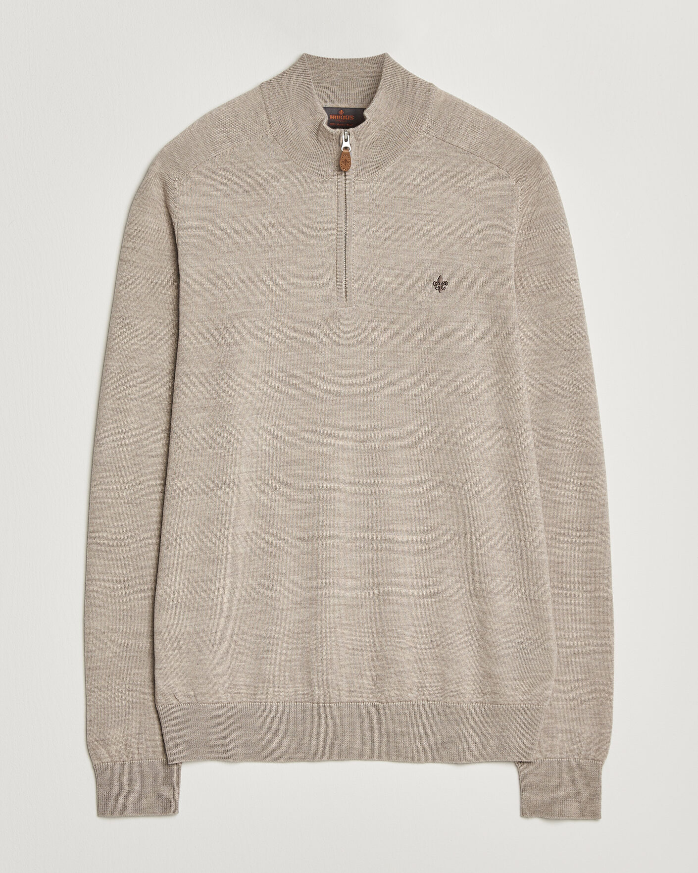 Hombres | Jerséis y prendas de punto | Morris | John Merino Half Zip Khaki