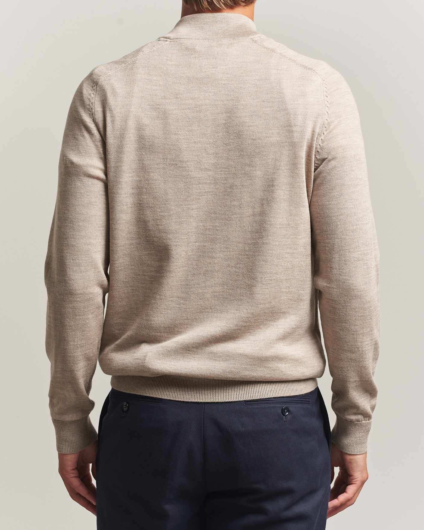 Hombres | Jerséis y prendas de punto | Morris | John Merino Half Zip Khaki