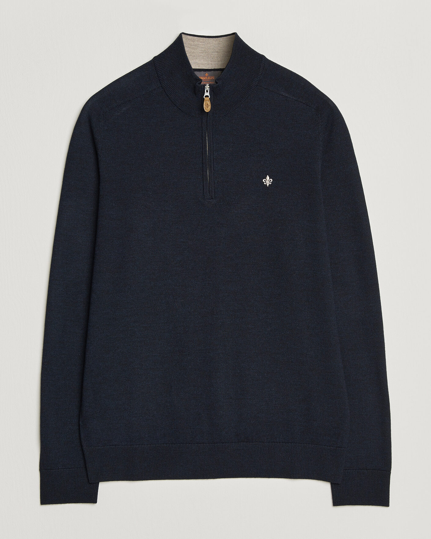 Hombres | Jerséis y prendas de punto | Morris | John Merino Half Zip Navy