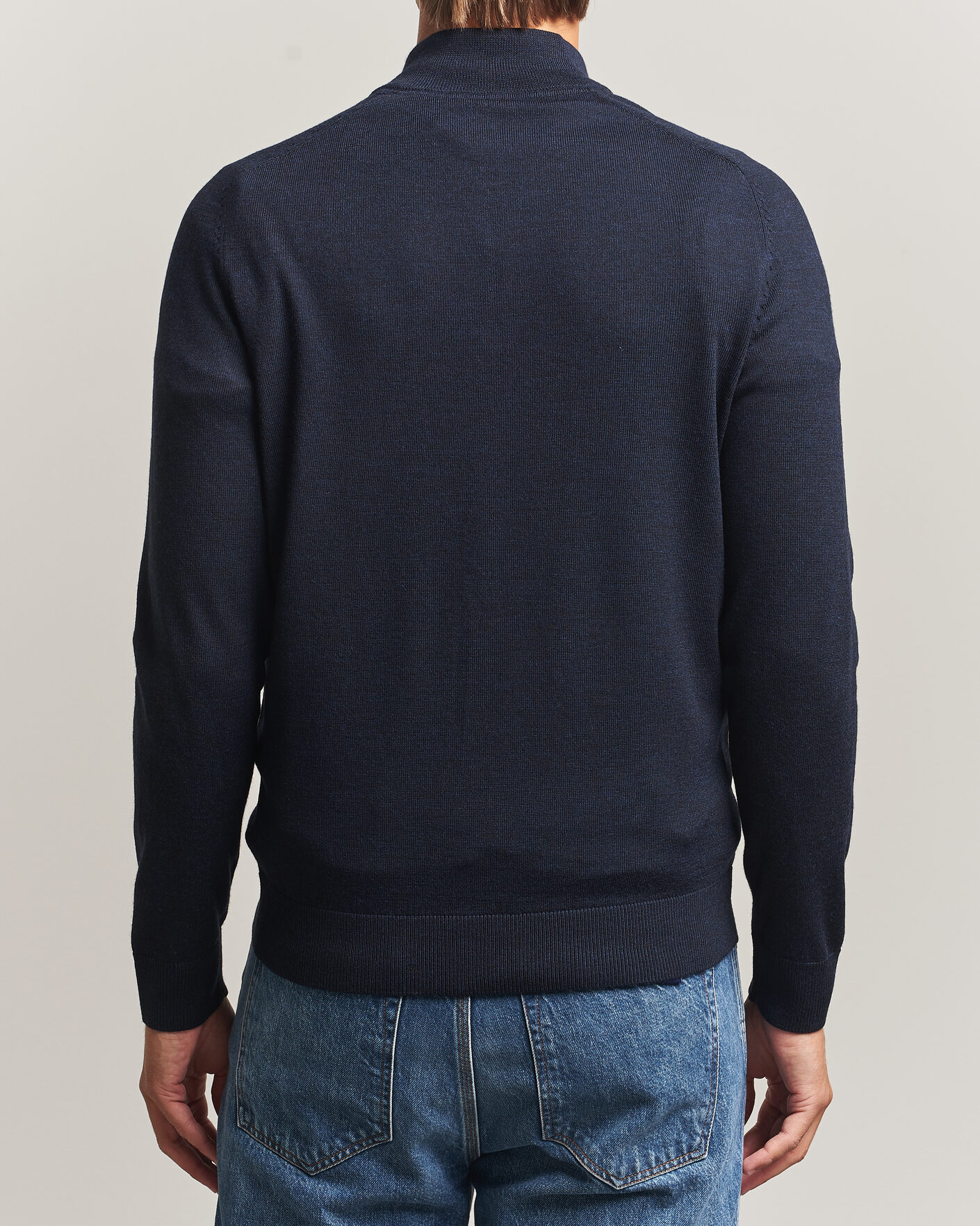 Hombres | Jerséis y prendas de punto | Morris | John Merino Half Zip Navy