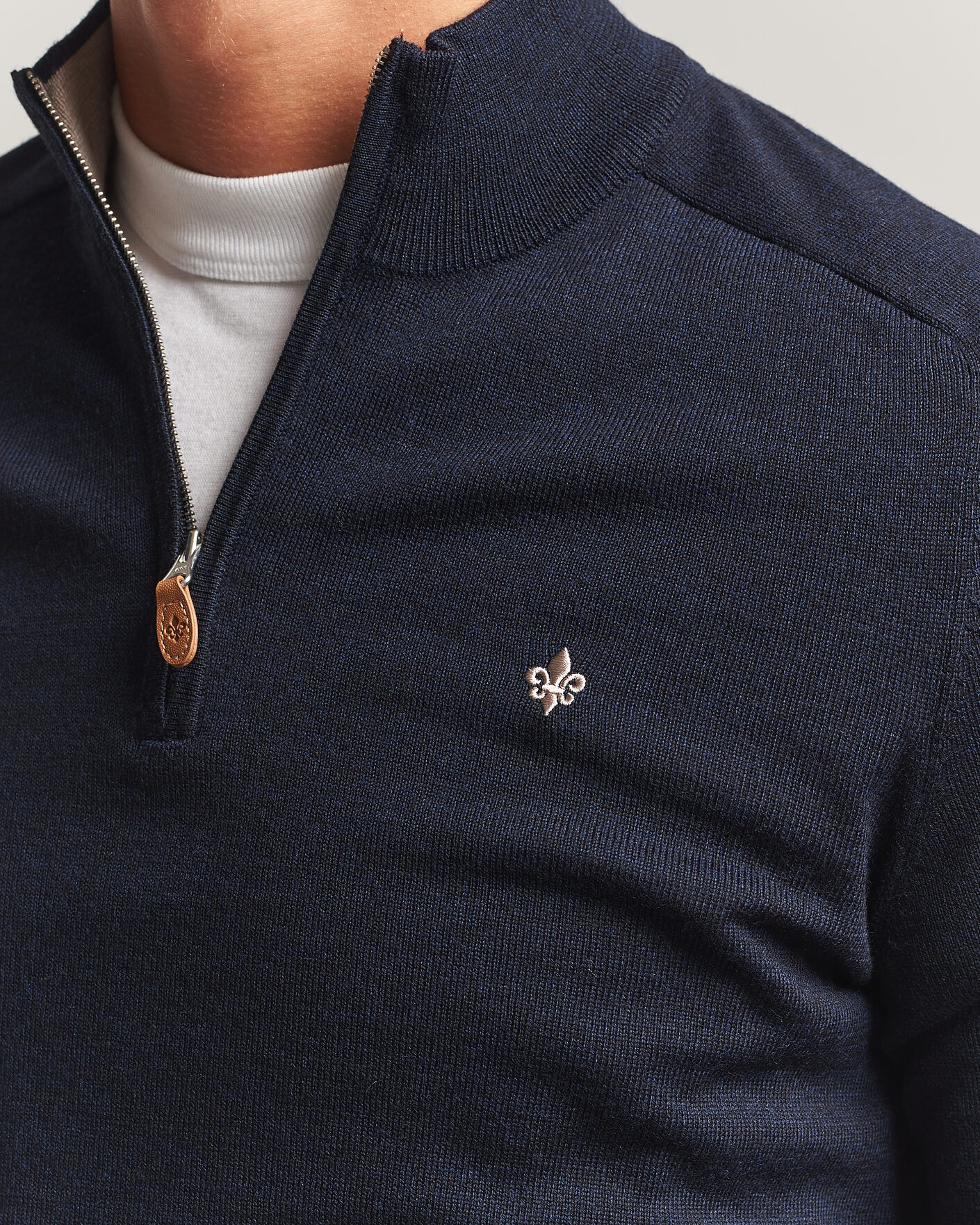 Hombres | Jerséis y prendas de punto | Morris | John Merino Half Zip Navy