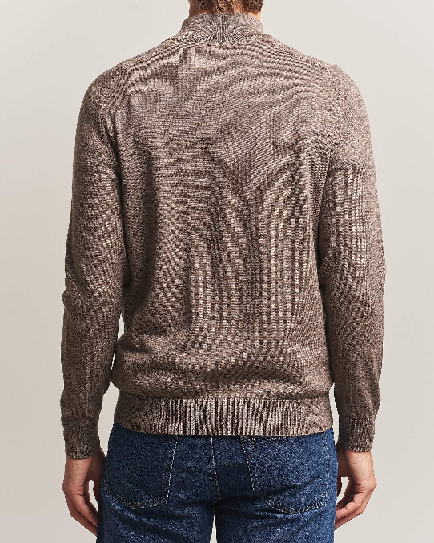 Hombres | Jerséis y prendas de punto | Morris | John Merino Half Zip Brown