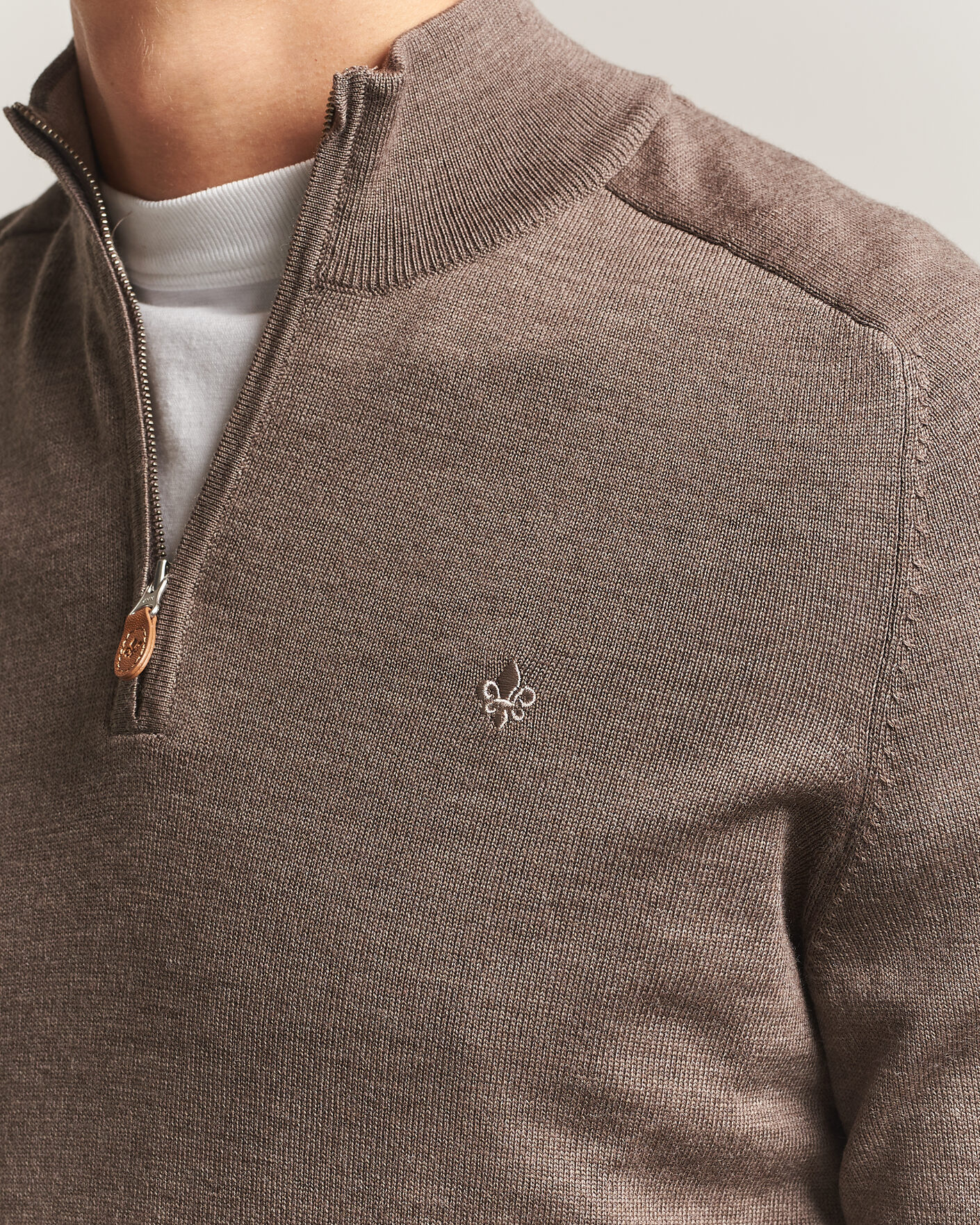 Hombres | Jerséis y prendas de punto | Morris | John Merino Half Zip Brown