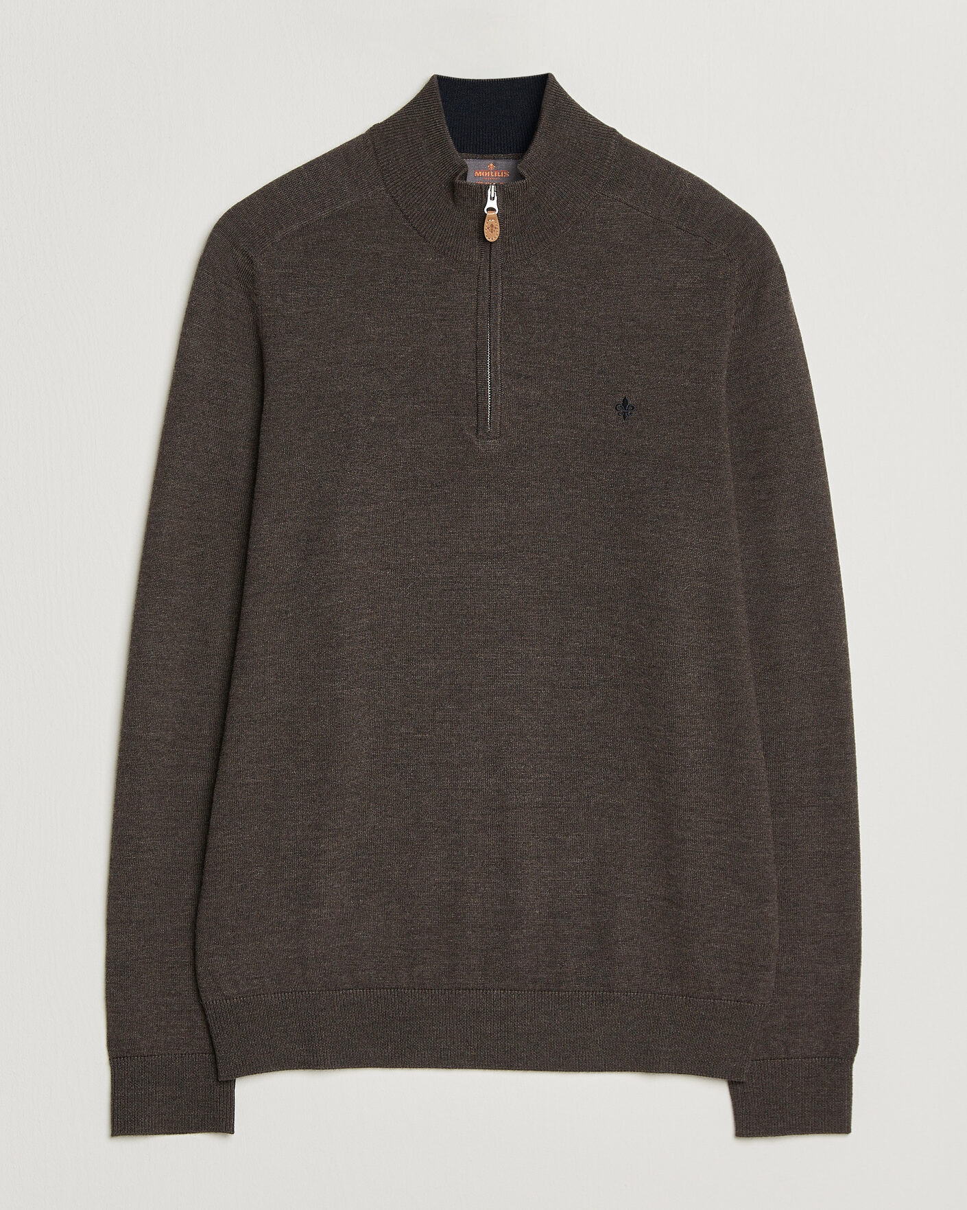 Hombres | Jerséis y prendas de punto | Morris | John Merino Half Zip Brown
