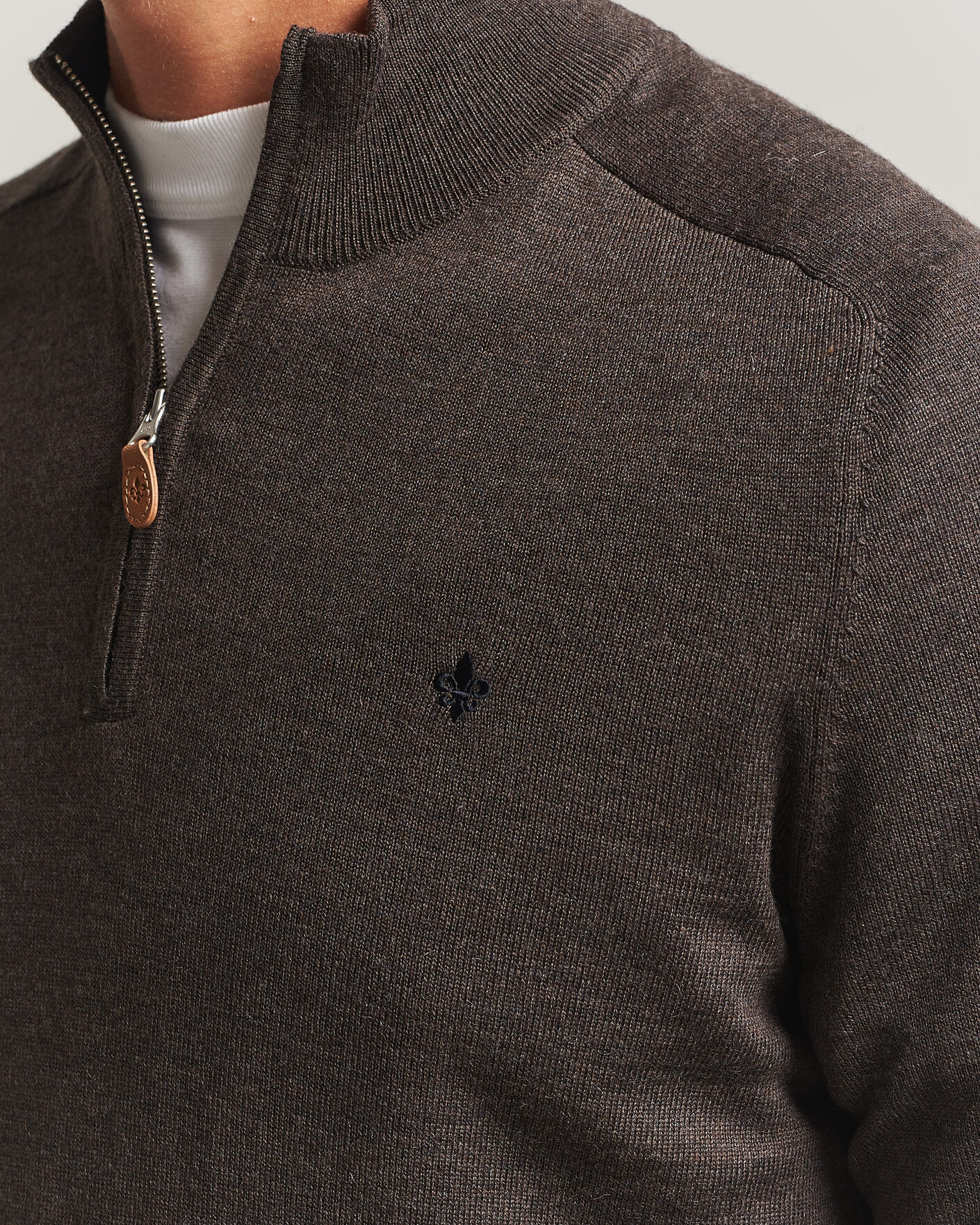 Hombres | Jerséis y prendas de punto | Morris | John Merino Half Zip Brown