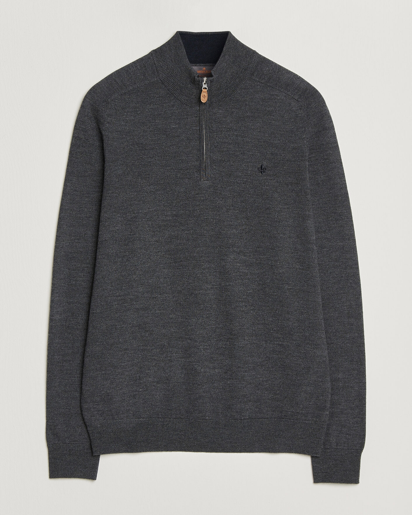 Hombres | Jerséis y prendas de punto | Morris | John Merino Half Zip Grey