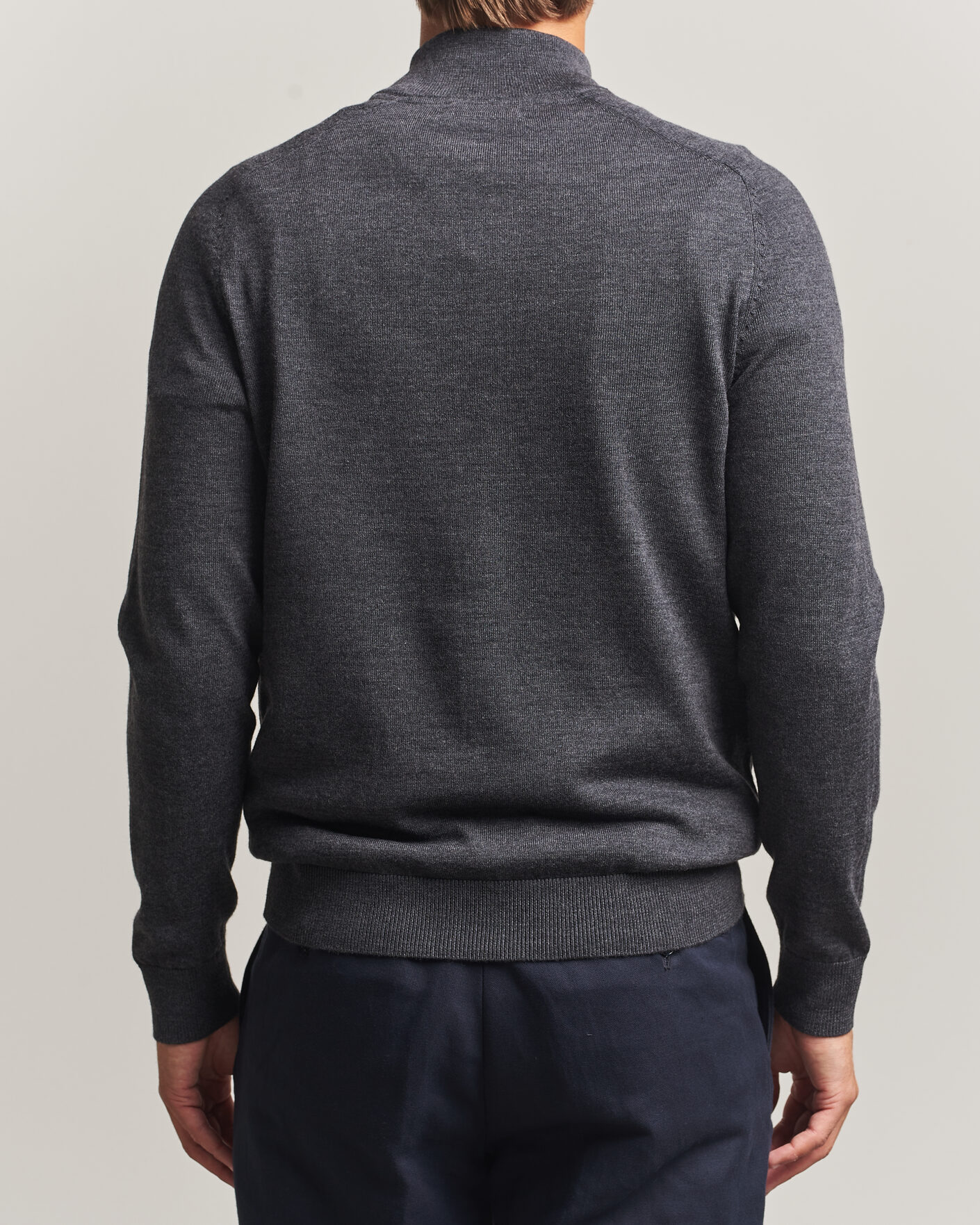 Hombres | Jerséis y prendas de punto | Morris | John Merino Half Zip Grey