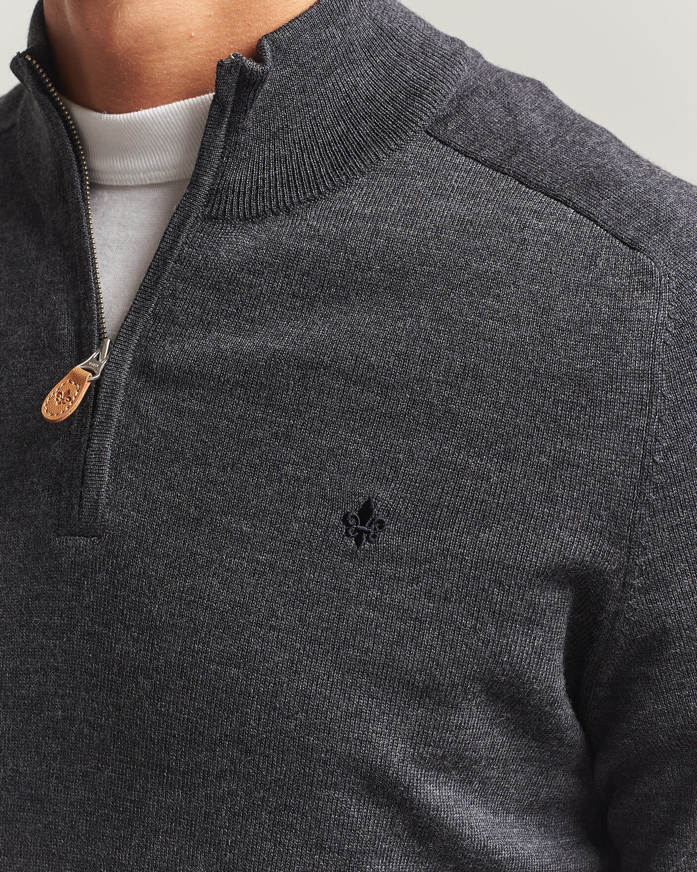 Hombres | Jerséis y prendas de punto | Morris | John Merino Half Zip Grey