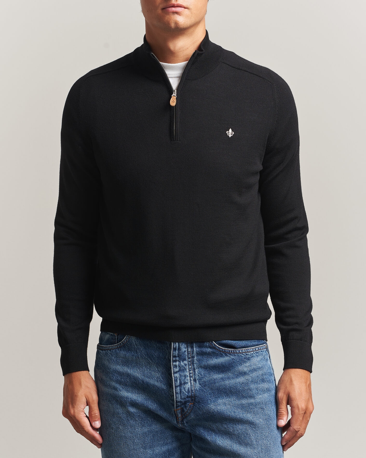 Hombres | Jerséis y prendas de punto | Morris | John Merino Half Zip Black