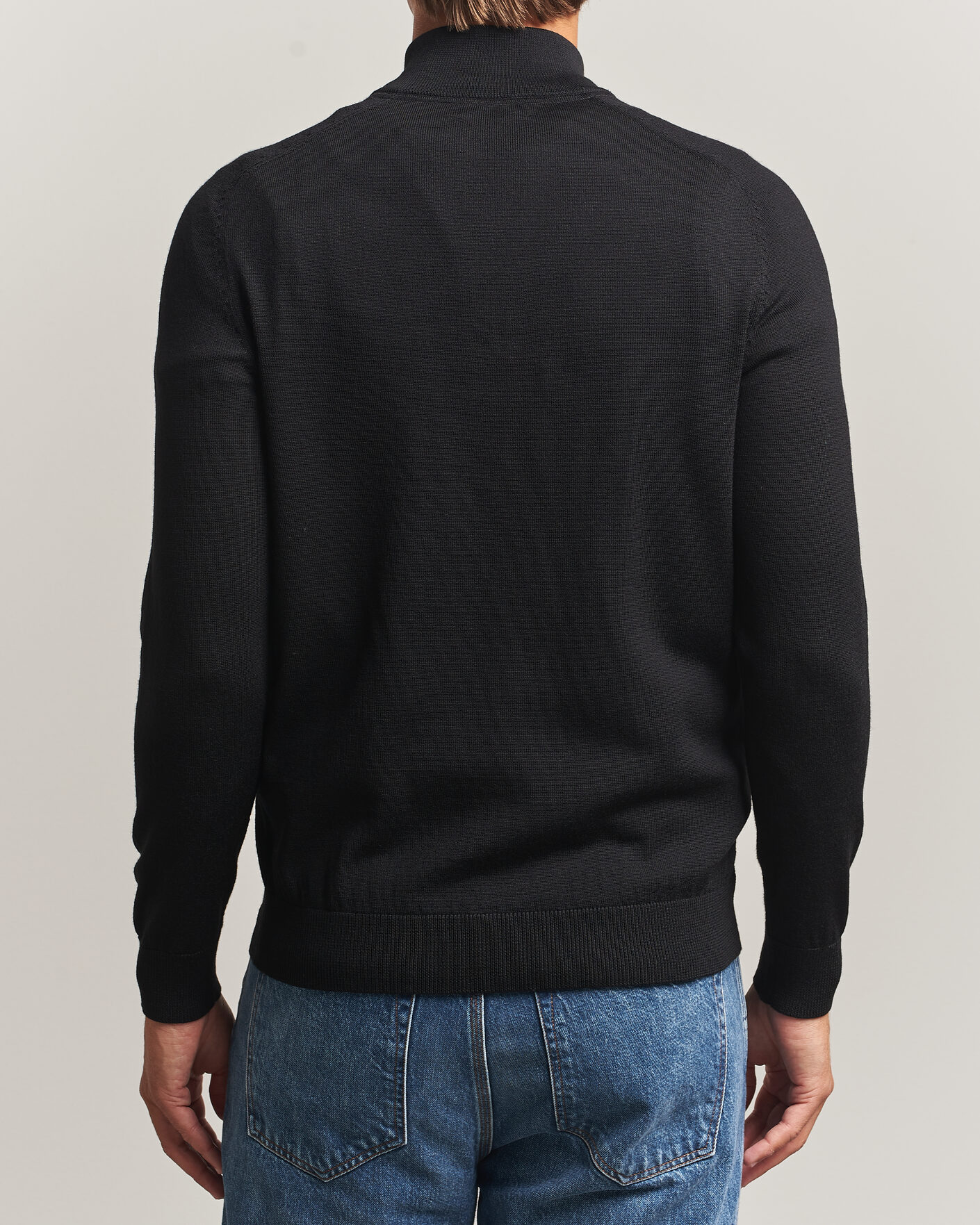 Hombres | Jerséis y prendas de punto | Morris | John Merino Half Zip Black
