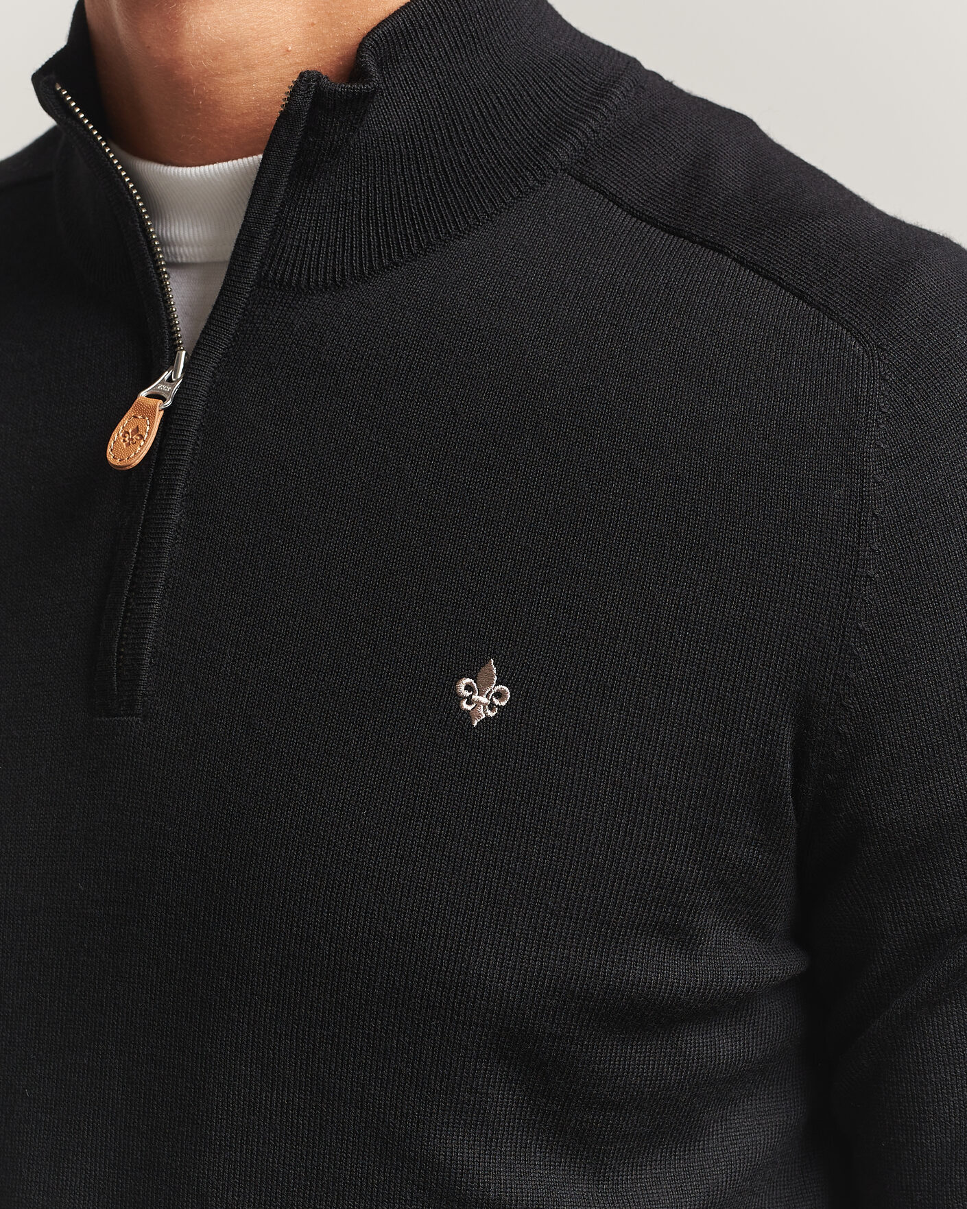 Hombres | Jerséis y prendas de punto | Morris | John Merino Half Zip Black