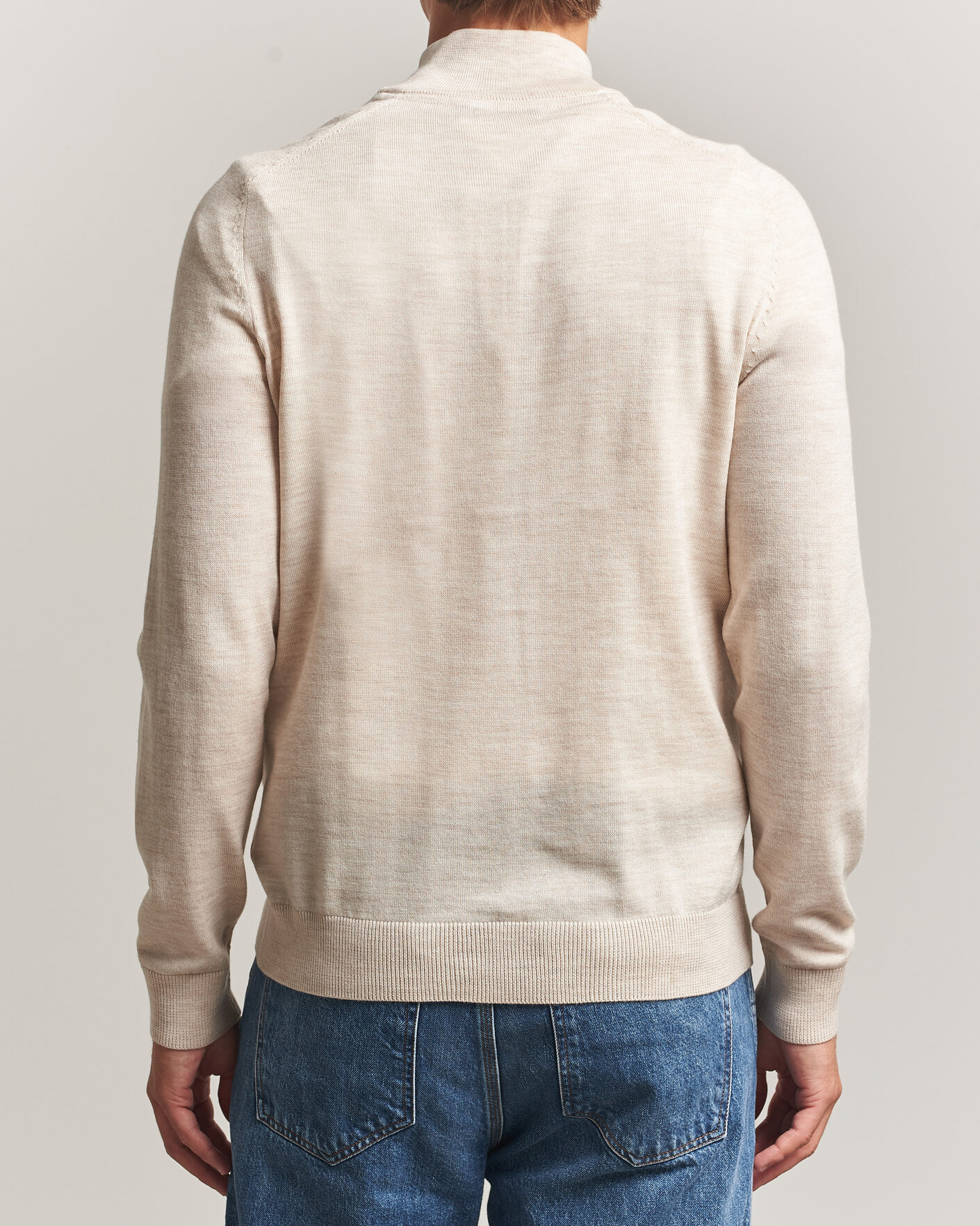 Hombres | Jerséis y prendas de punto | Morris | John Merino Half Zip Off White