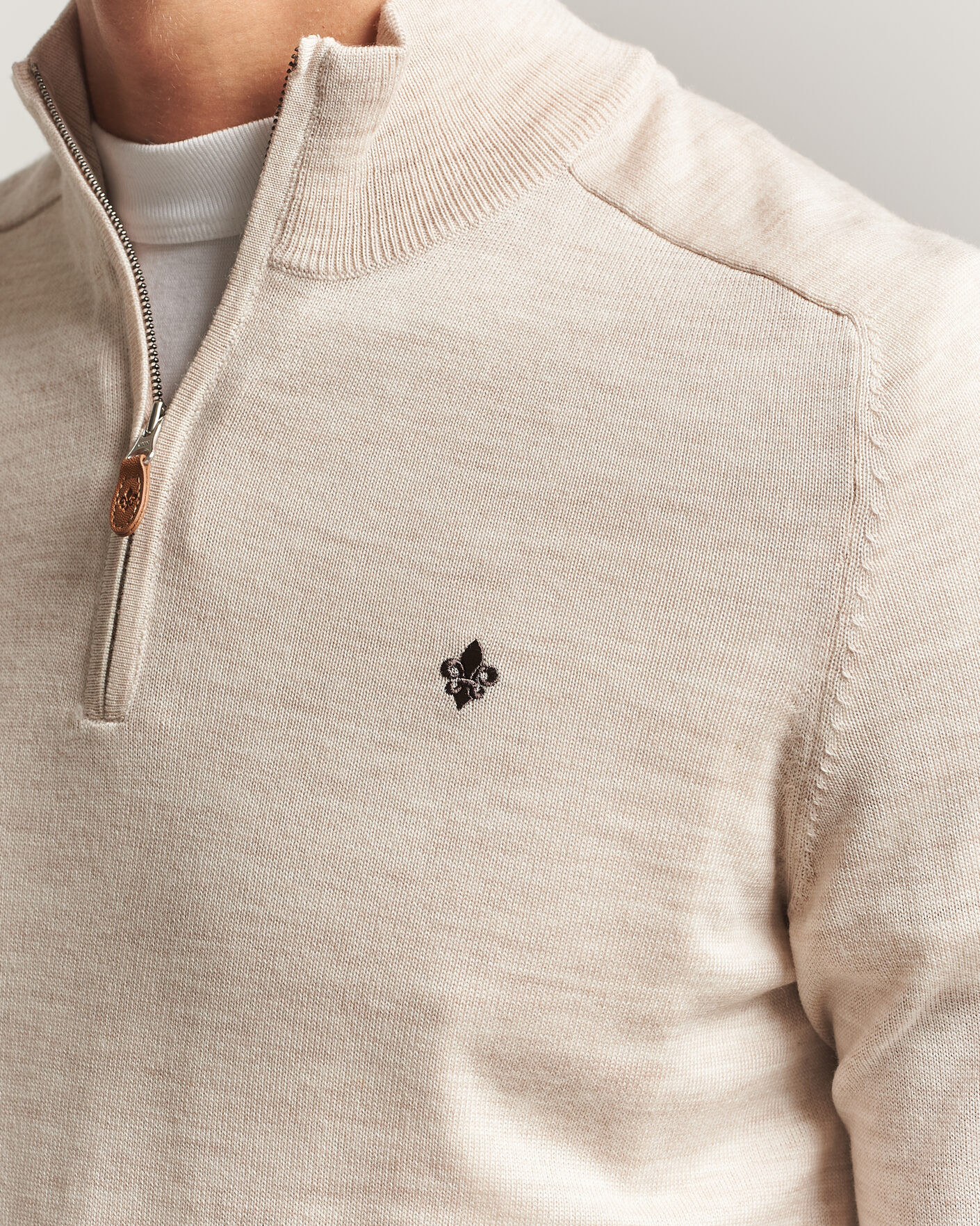Hombres | Jerséis y prendas de punto | Morris | John Merino Half Zip Off White