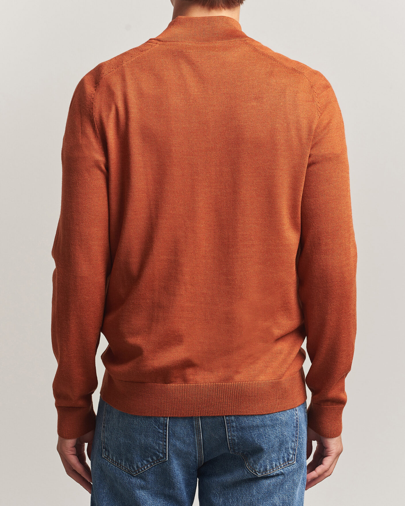 Hombres | Jerséis y prendas de punto | Morris | John Merino Half Zip Orange