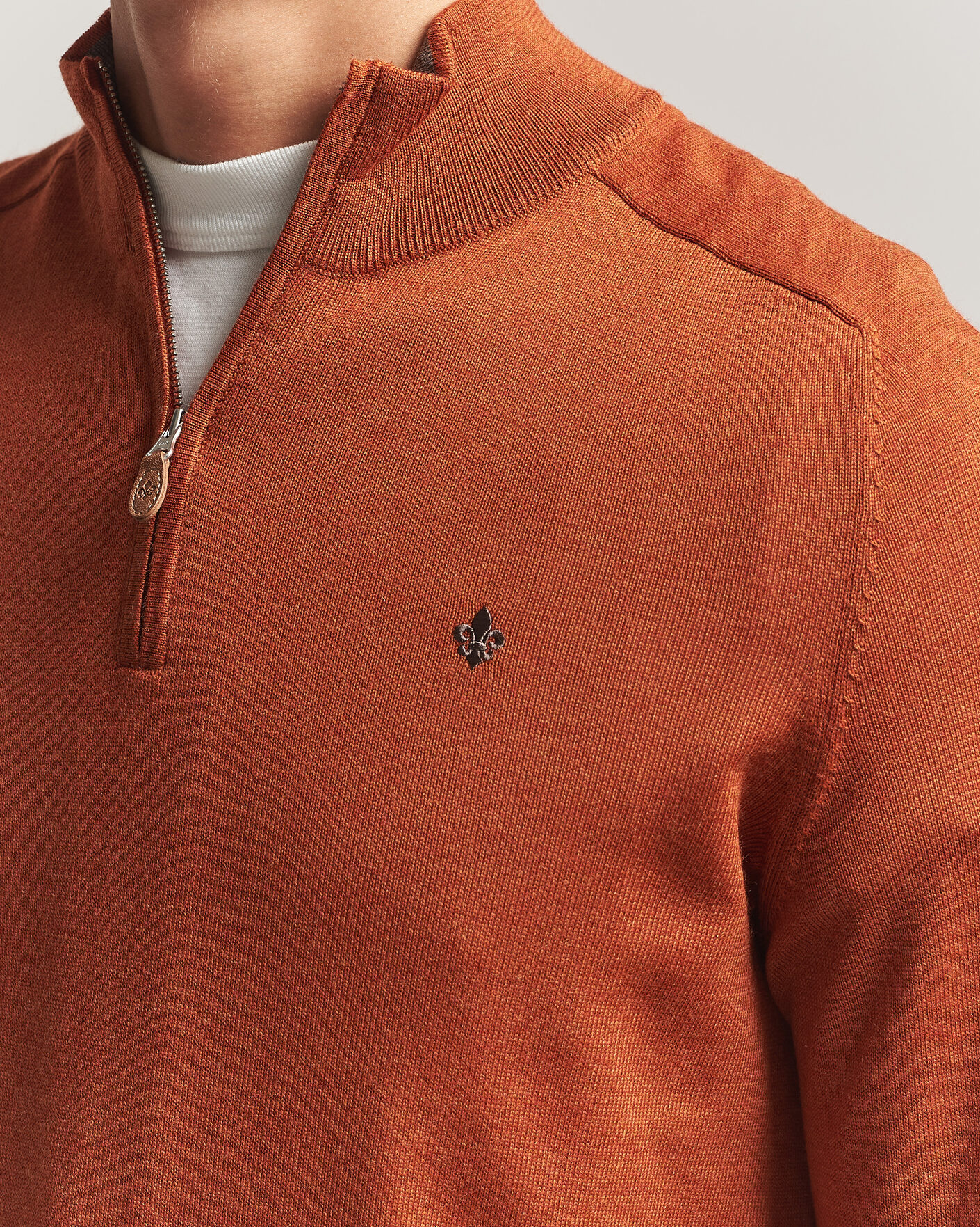 Hombres | Jerséis y prendas de punto | Morris | John Merino Half Zip Orange