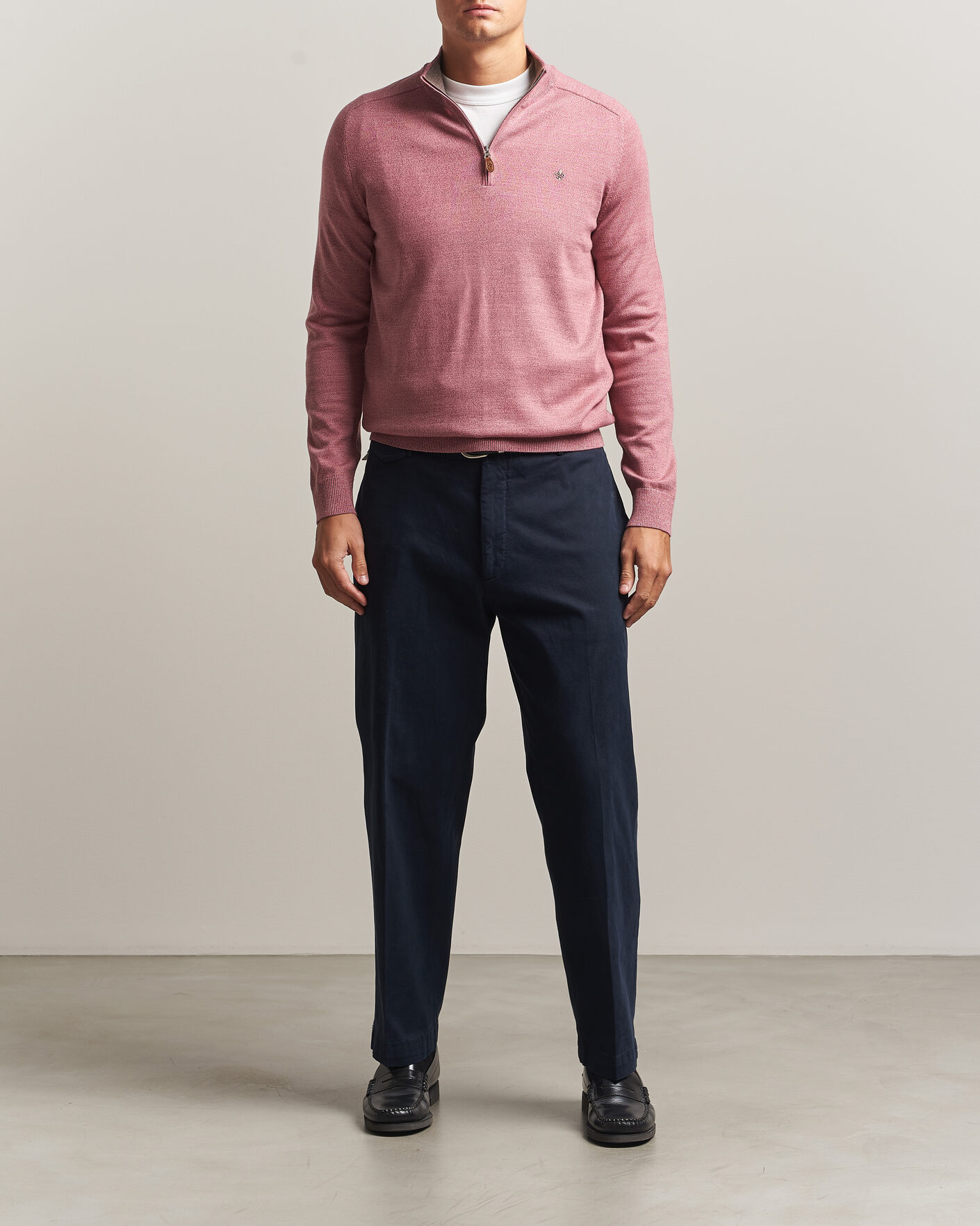 Hombres | Jerséis y prendas de punto | Morris | John Merino Half Zip Cerise