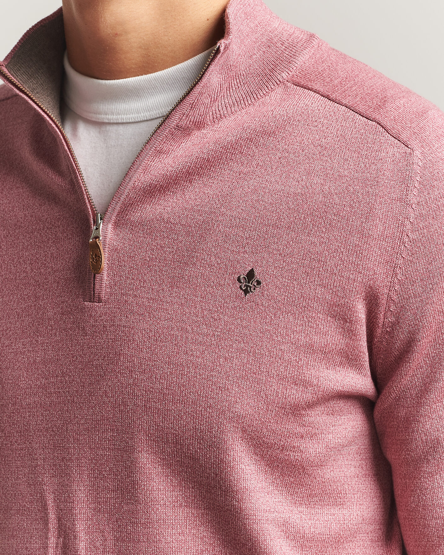 Hombres | Jerséis y prendas de punto | Morris | John Merino Half Zip Cerise