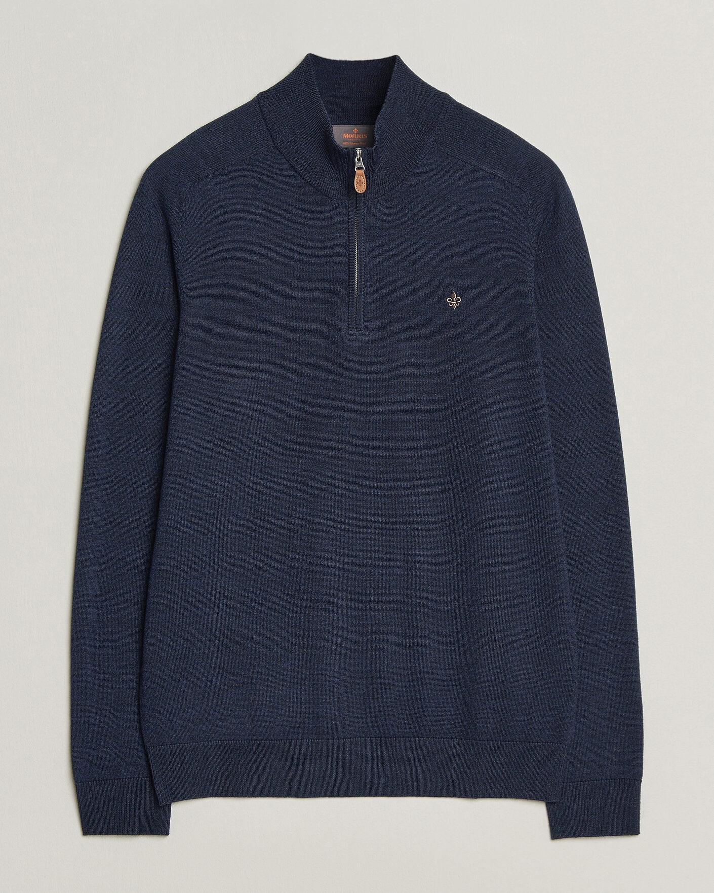 Hombres | Jerséis y prendas de punto | Morris | John Merino Half Zip Ocean Blue