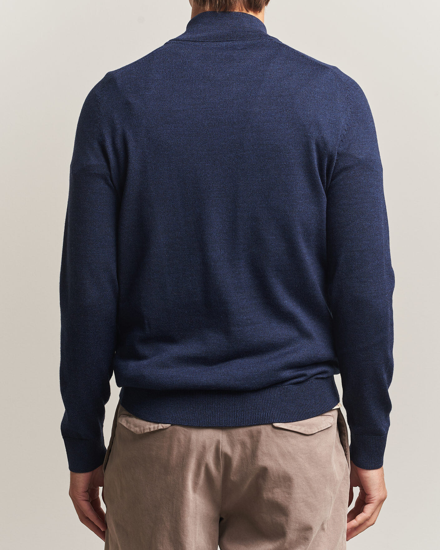Hombres | Jerséis y prendas de punto | Morris | John Merino Half Zip Ocean Blue
