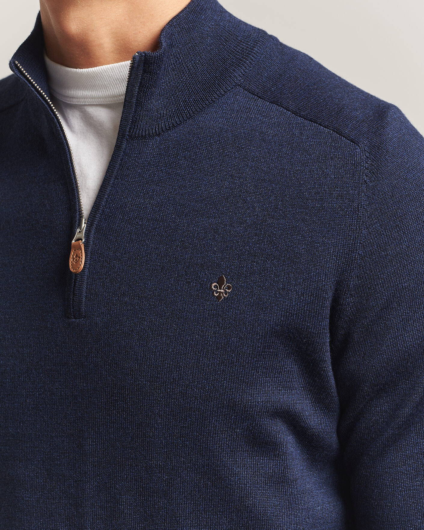 Hombres | Jerséis y prendas de punto | Morris | John Merino Half Zip Ocean Blue