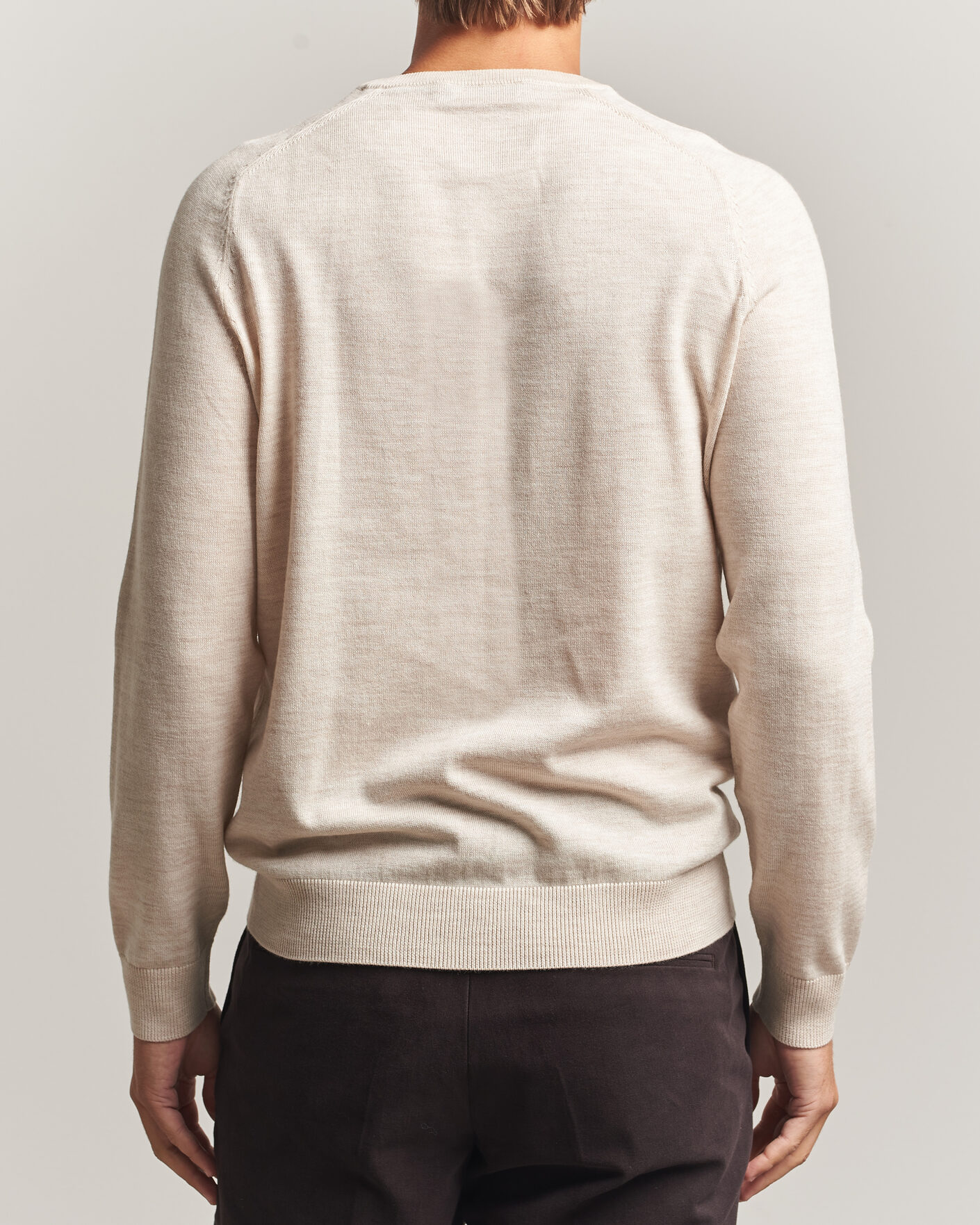 Hombres | Jerséis y prendas de punto | Morris | Merino O-Neck Off White