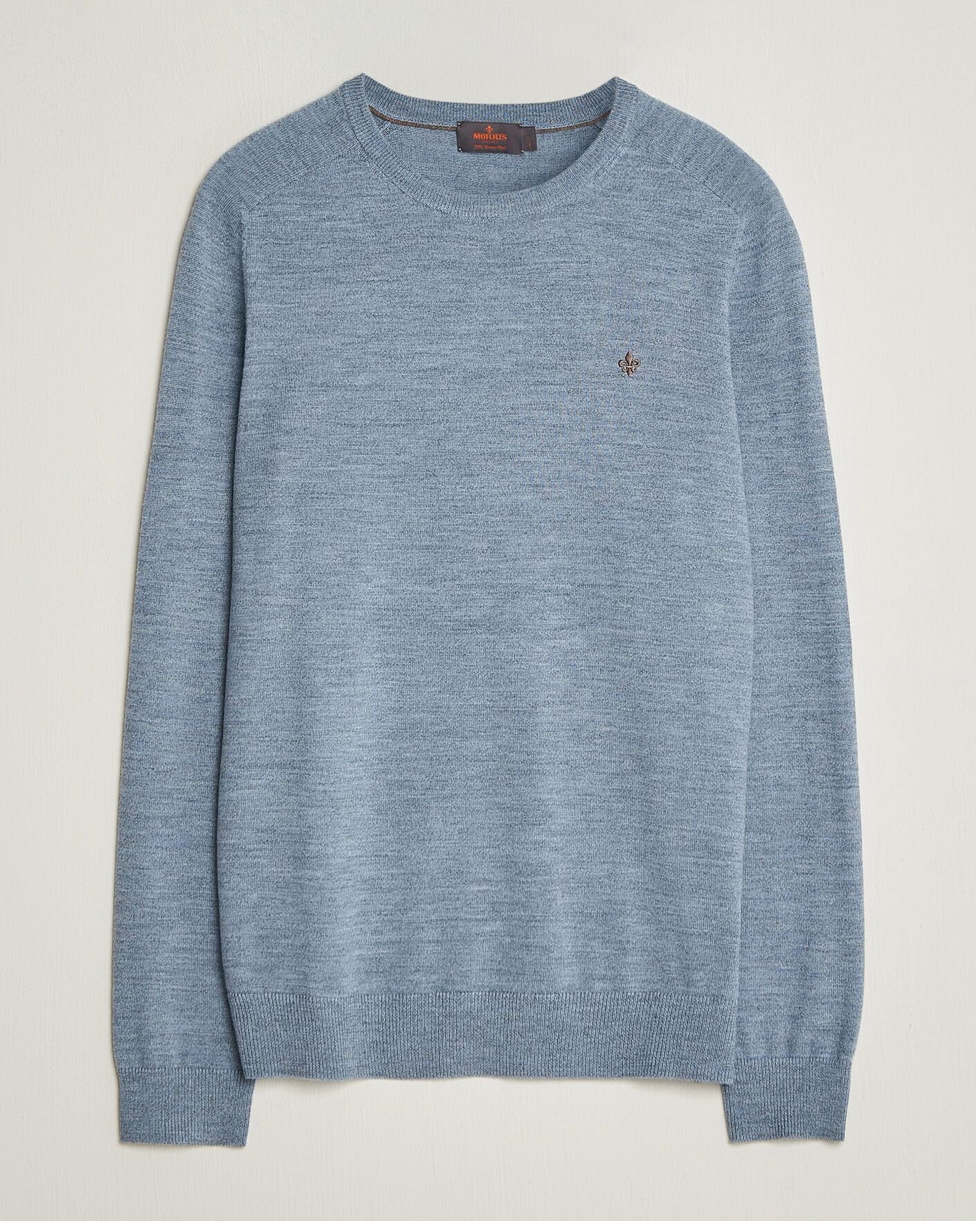 Hombres | Jerséis y prendas de punto | Morris | Merino O-Neck Light Blue