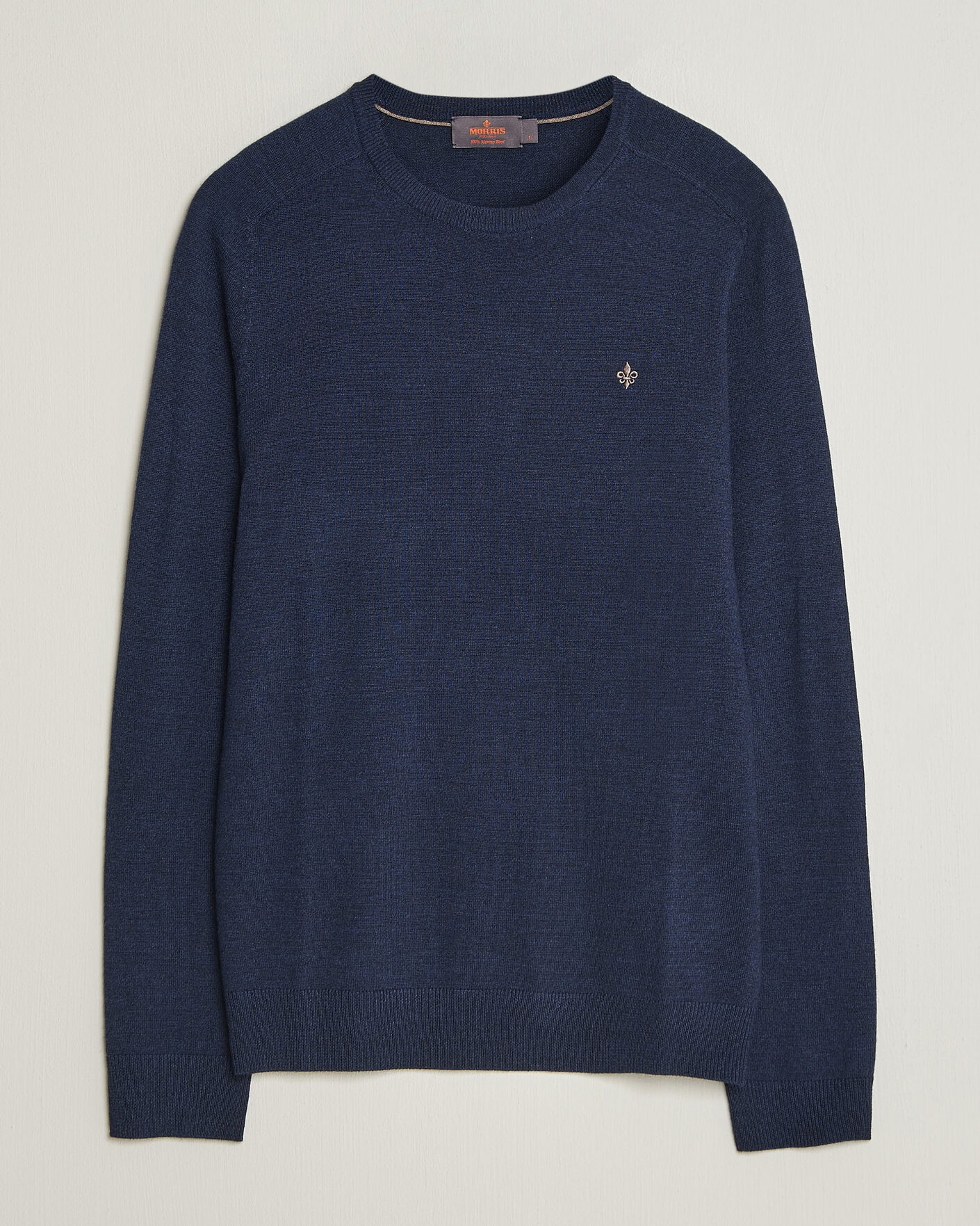 Hombres | Jerséis y prendas de punto | Morris | Merino O-Neck Navy