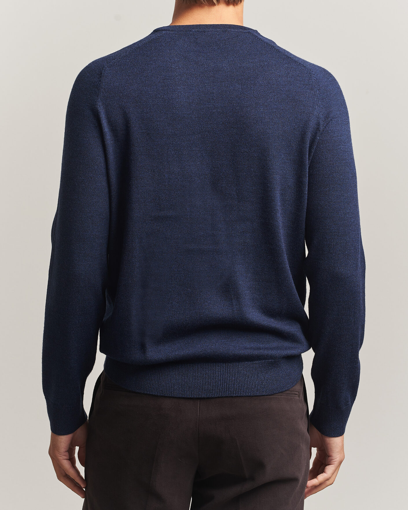 Hombres | Jerséis y prendas de punto | Morris | Merino O-Neck Navy