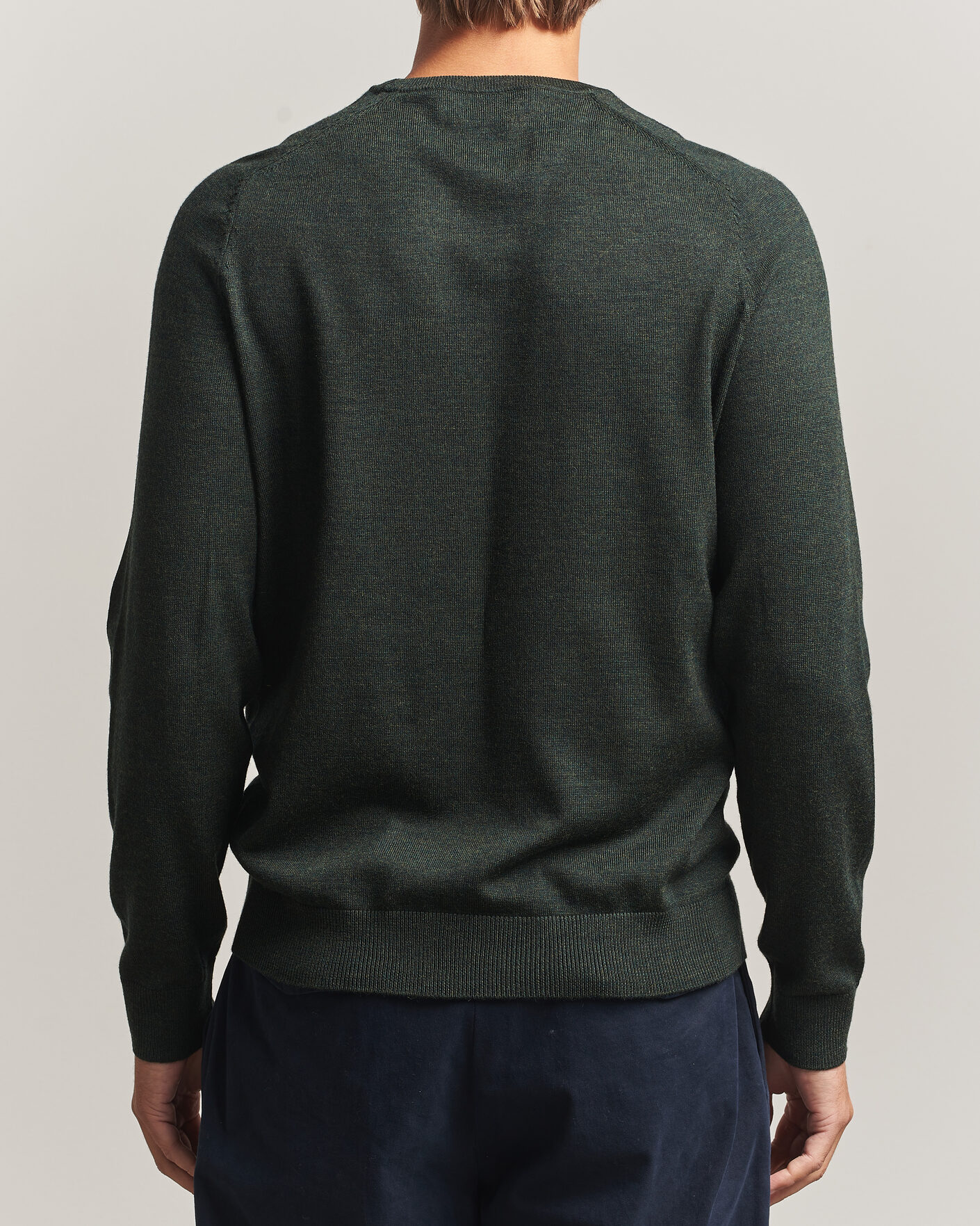 Hombres | Jerséis y prendas de punto | Morris | Merino O-Neck Olive