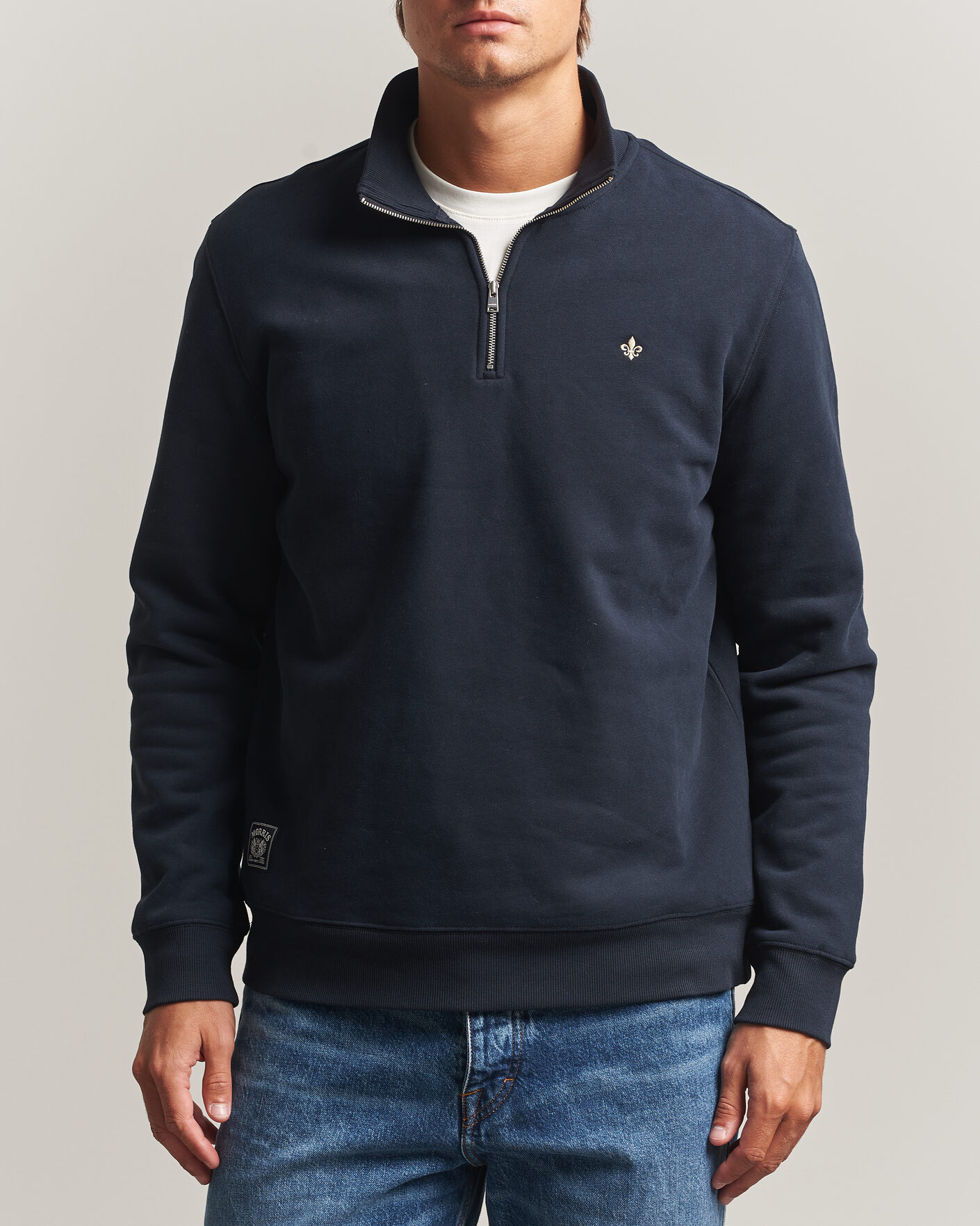 Hombres | Jerséis y prendas de punto | Morris | Brandon Lily Half Zip Old Blue
