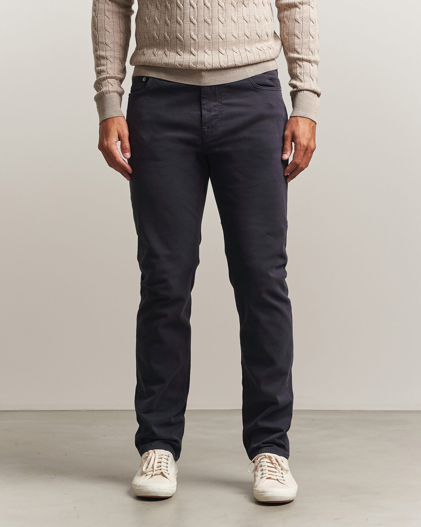 Hombres | Pantalones | Morris | James Brushed 5-Pocket Pant Blue