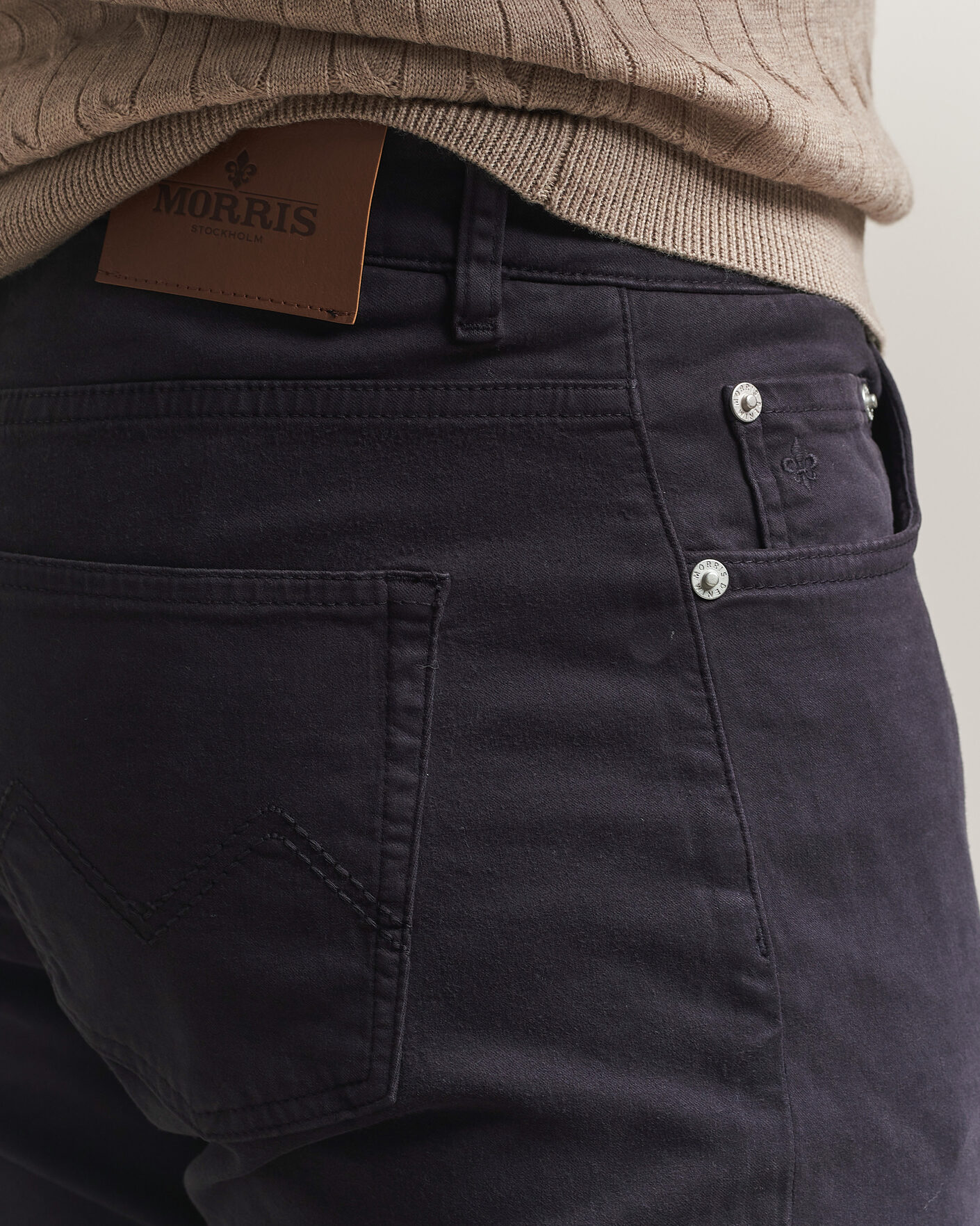 Hombres | Pantalones | Morris | James Brushed 5-Pocket Pant Blue