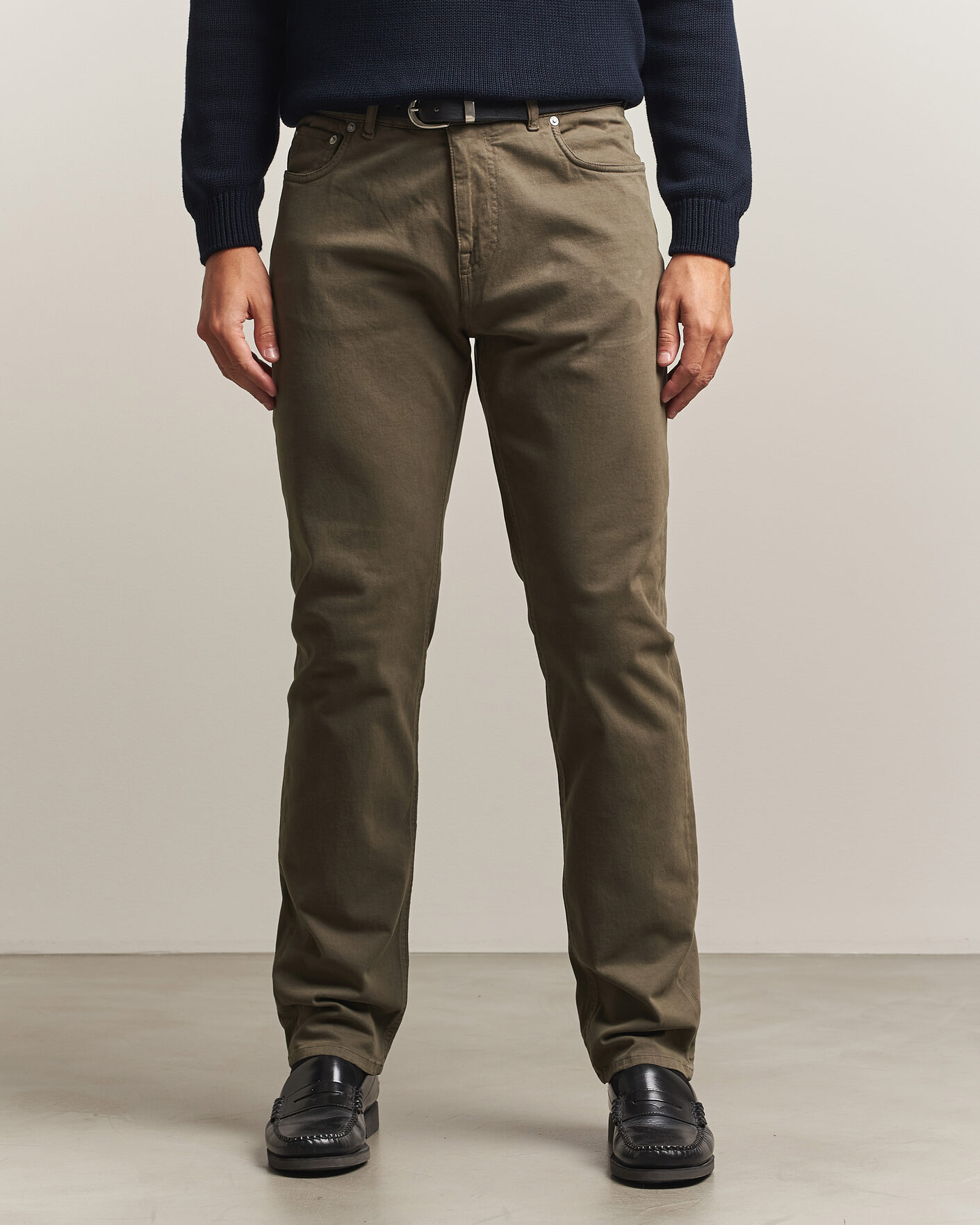 Hombres | Pantalones | Morris | James Brushed 5-Pocket Pant Olive