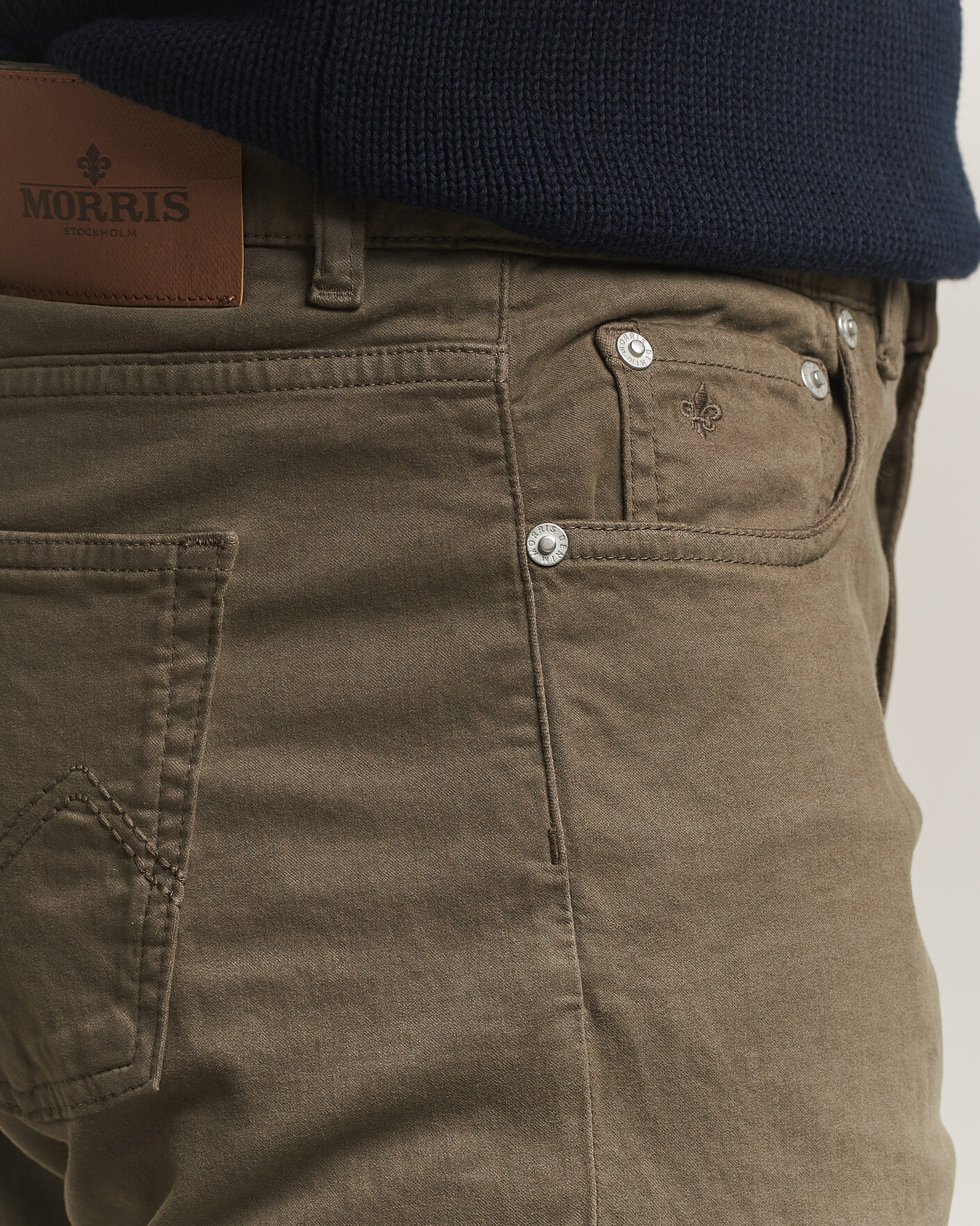 Hombres | Pantalones | Morris | James Brushed 5-Pocket Pant Olive