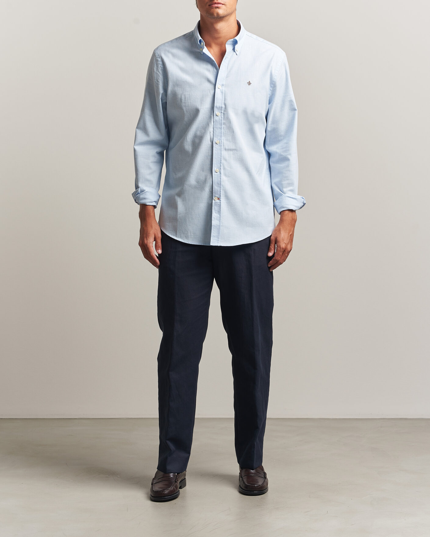 Hombres | Camisas | Morris | Watts Flannel Shirt Light Blue