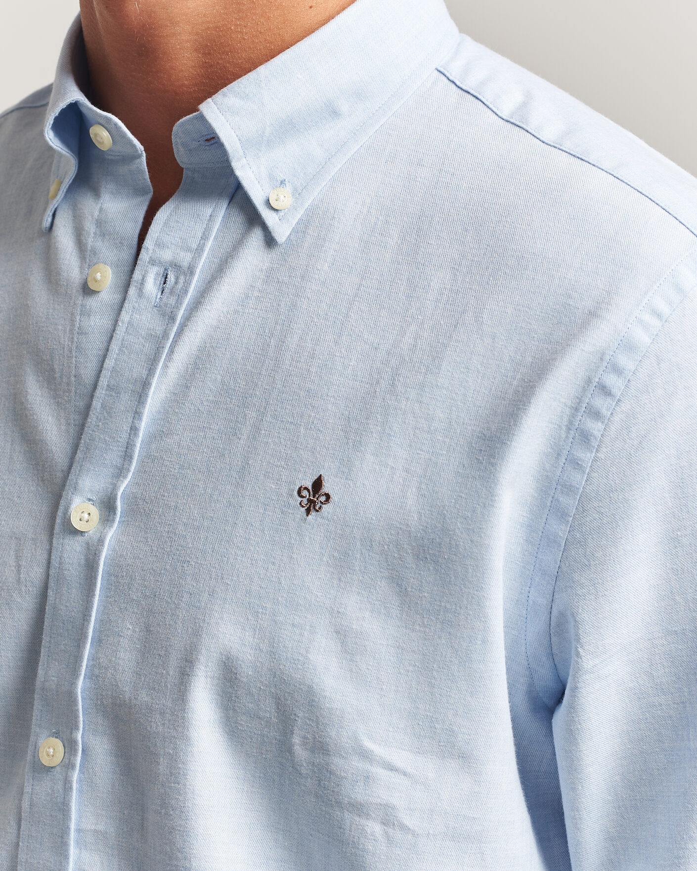 Hombres | Camisas | Morris | Watts Flannel Shirt Light Blue
