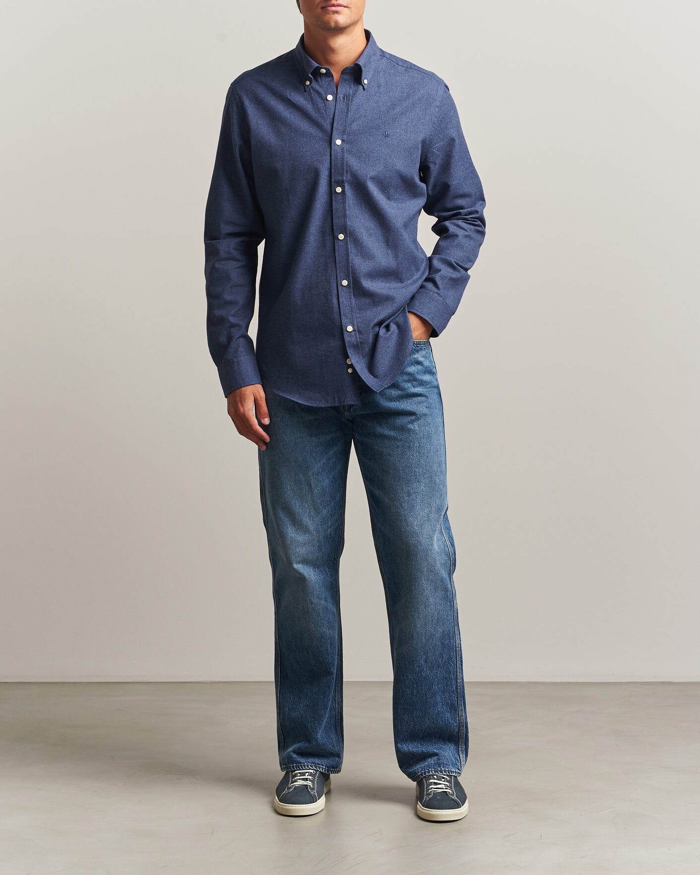 Hombres | Camisas | Morris | Watts Flannel Shirt Navy