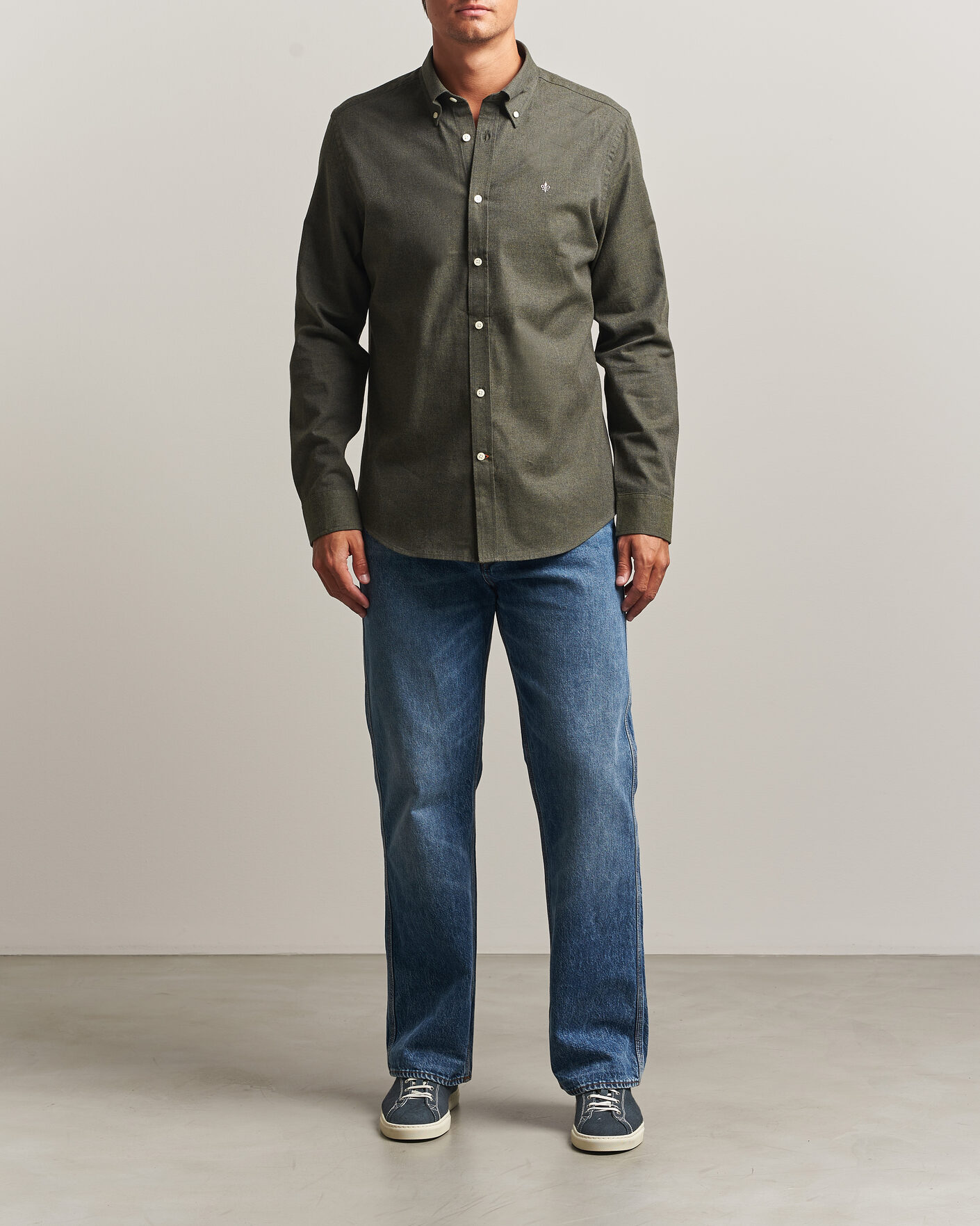 Hombres | Camisas | Morris | Watts Flannel Shirt Olive