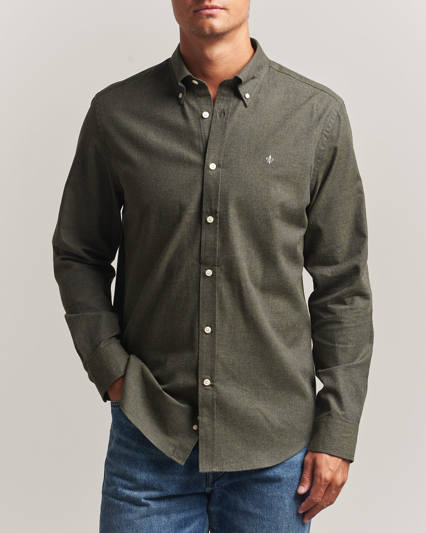 Hombres | Camisas | Morris | Watts Flannel Shirt Olive