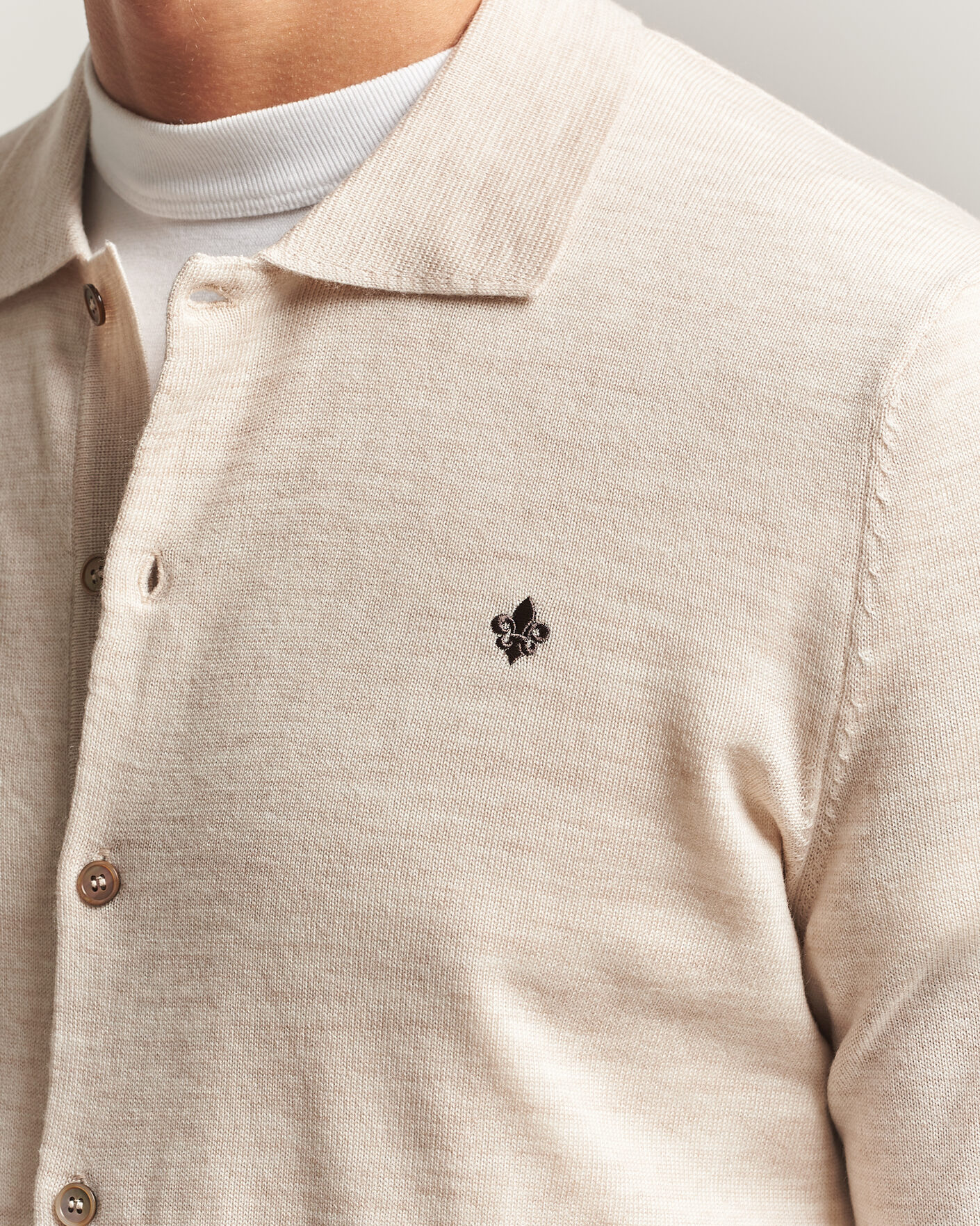 Hombres | Camisas | Morris | Merino Shirt Cardigan Off White