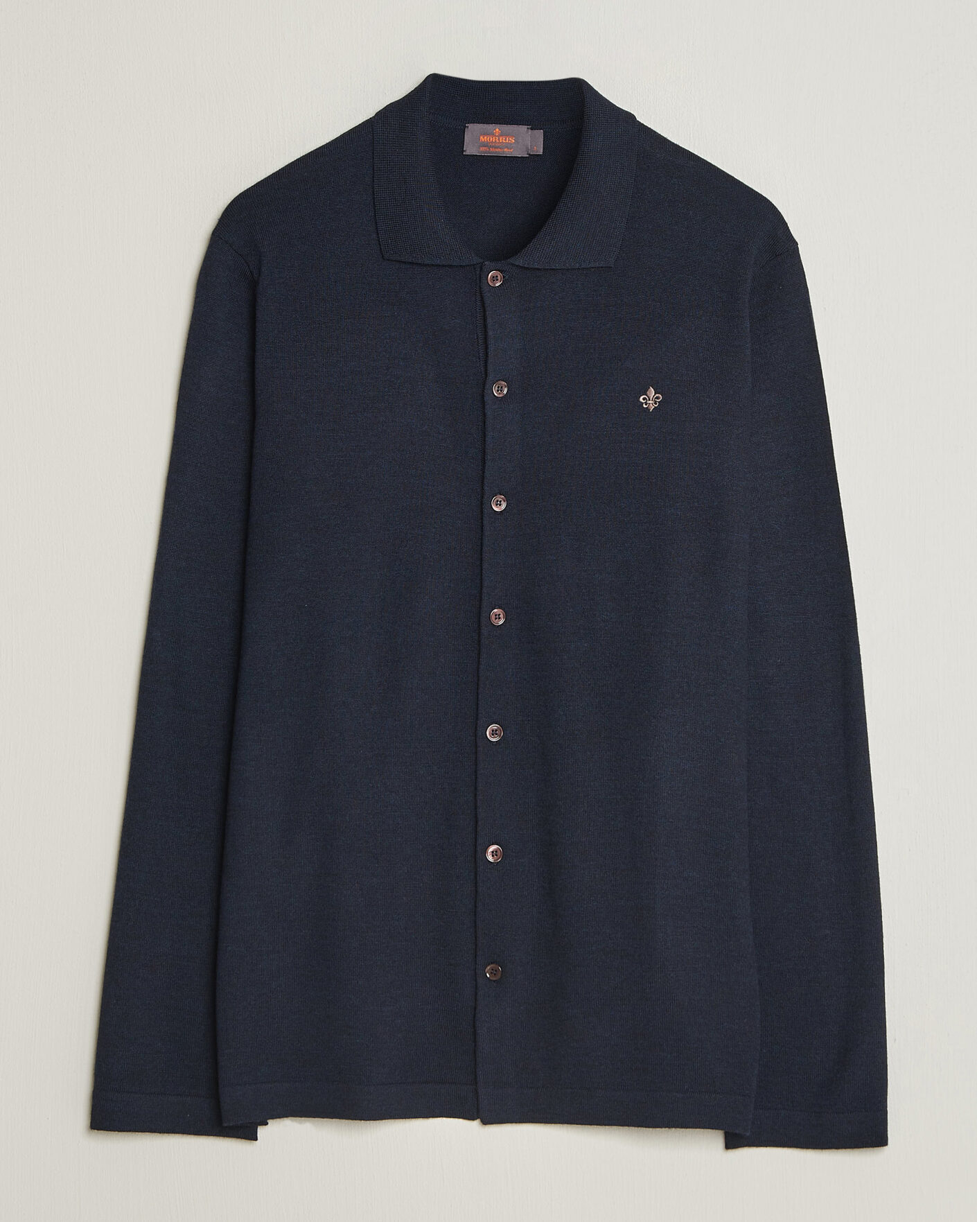 Hombres | Camisas | Morris | Merino Shirt Cardigan Navy
