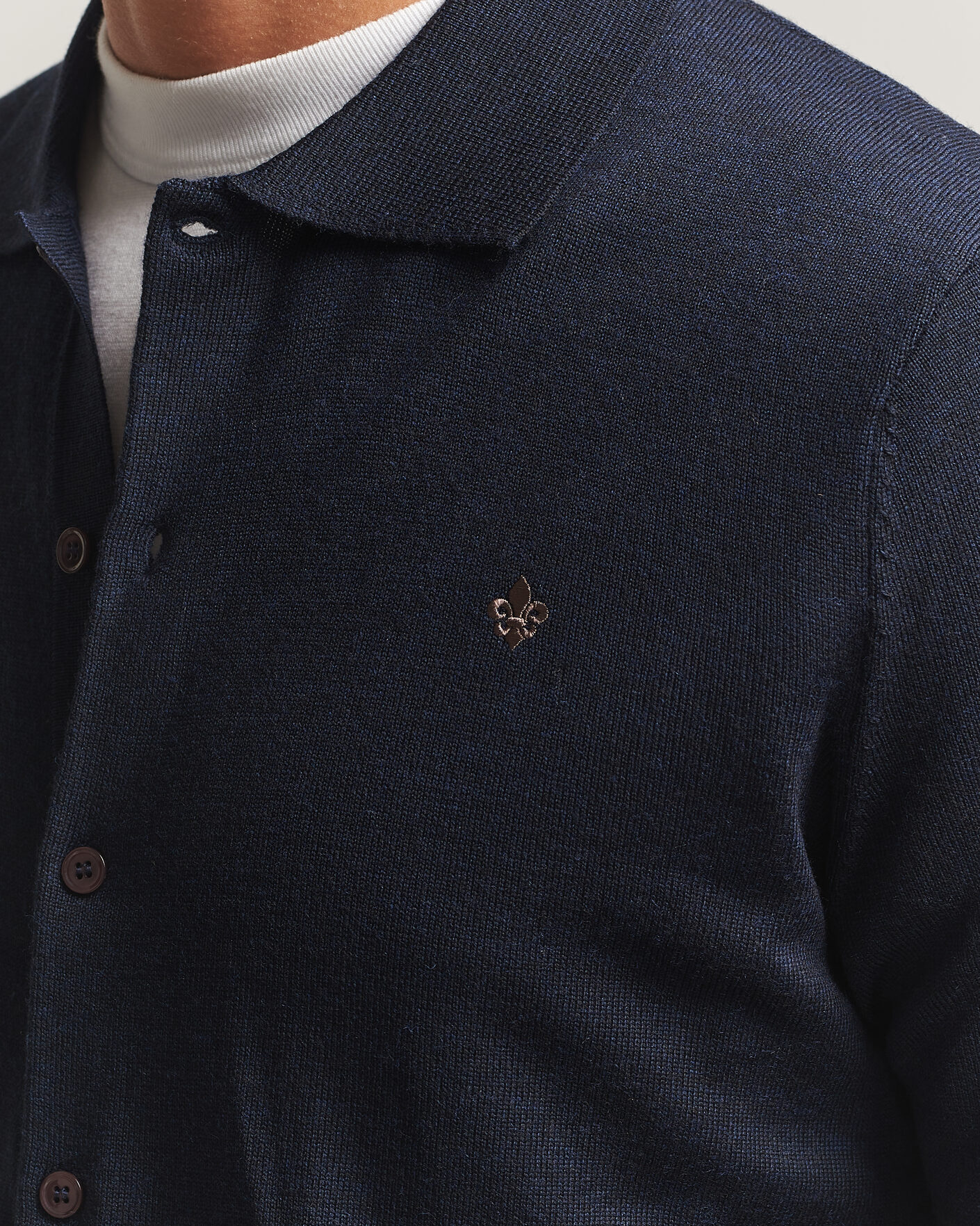 Hombres | Camisas | Morris | Merino Shirt Cardigan Navy