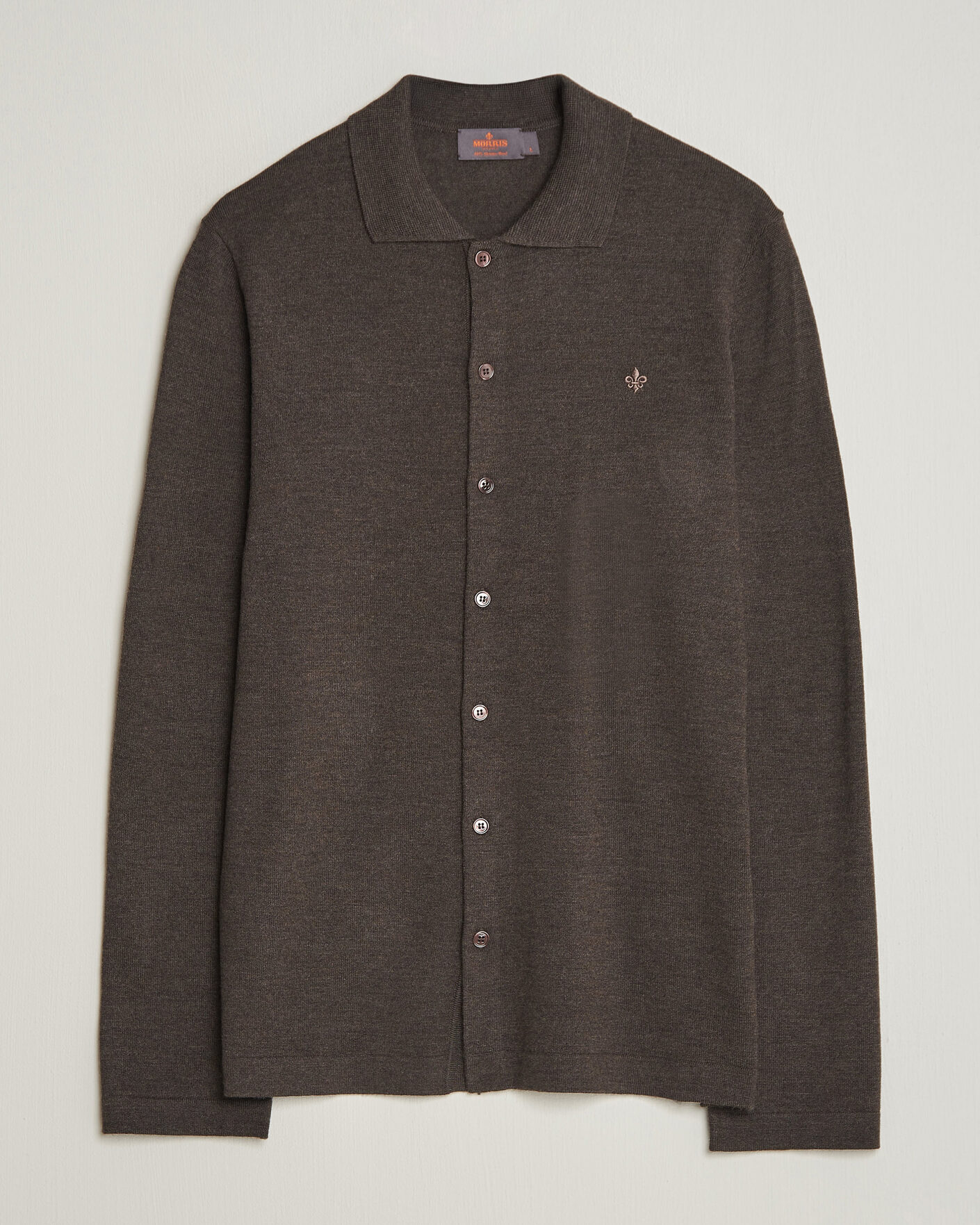 Hombres | Camisas | Morris | Merino Shirt Cardigan Brown