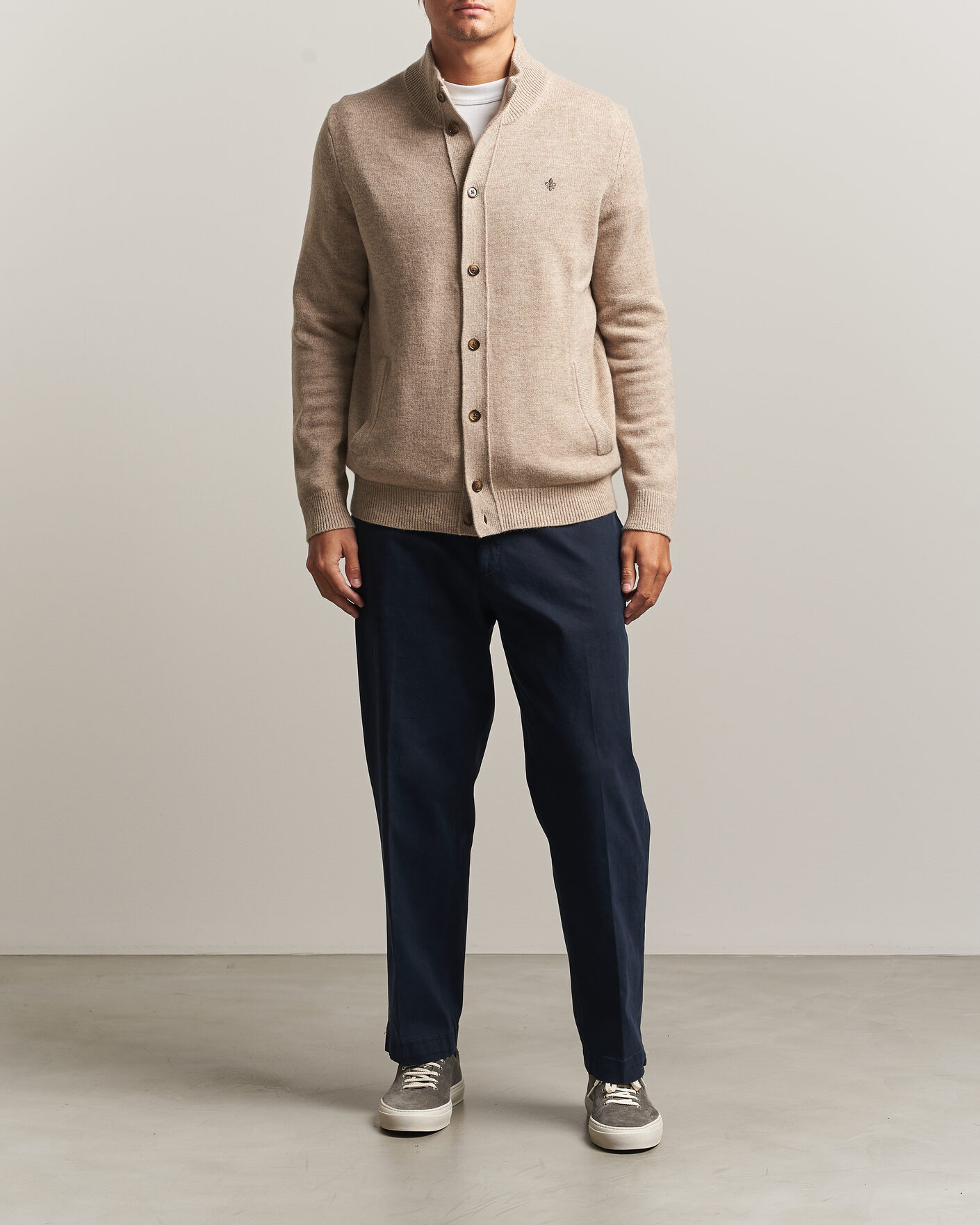 Hombres | Jerséis y prendas de punto | Morris | Hertford Button Cardigan Khaki