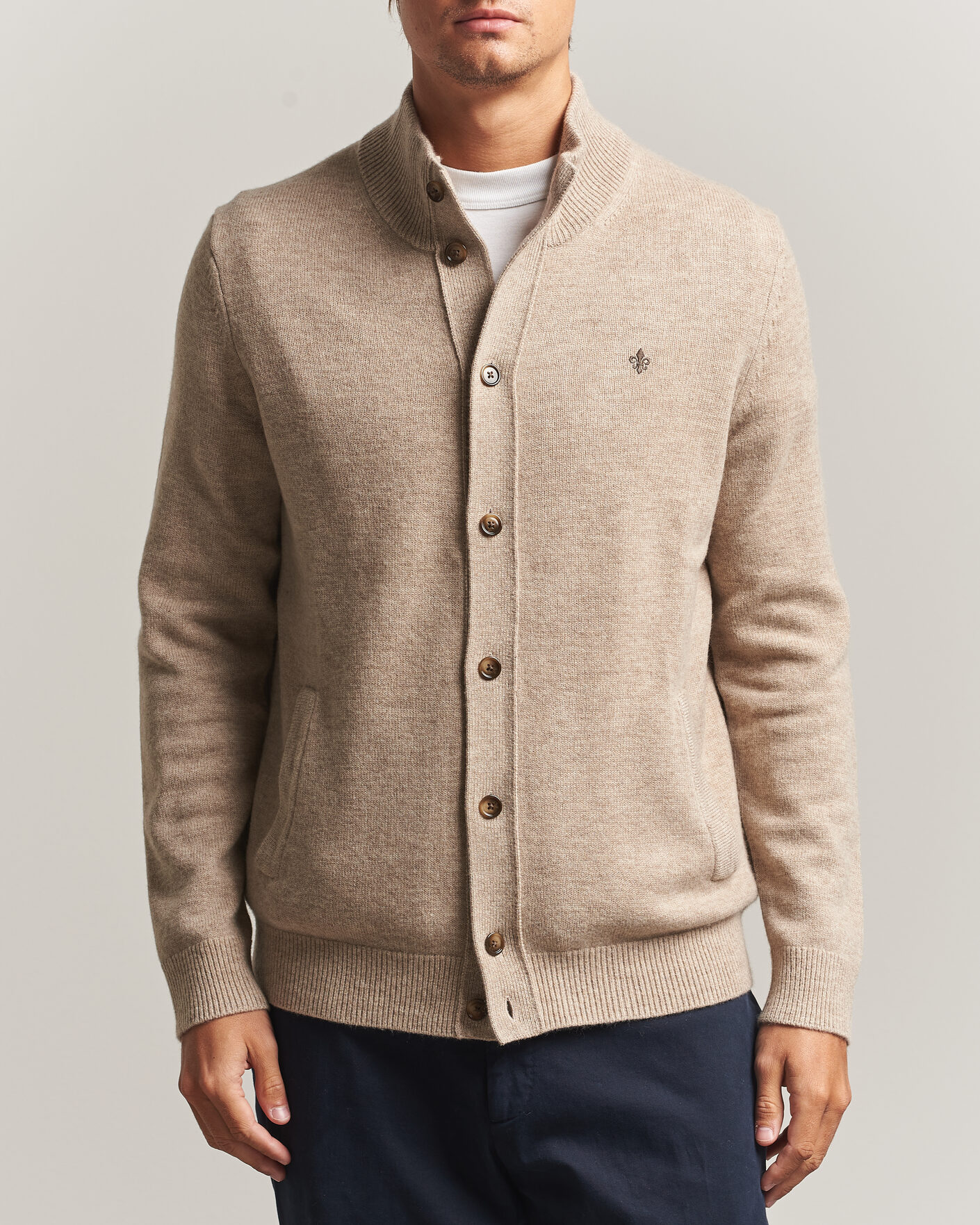 Hombres | Jerséis y prendas de punto | Morris | Hertford Button Cardigan Khaki