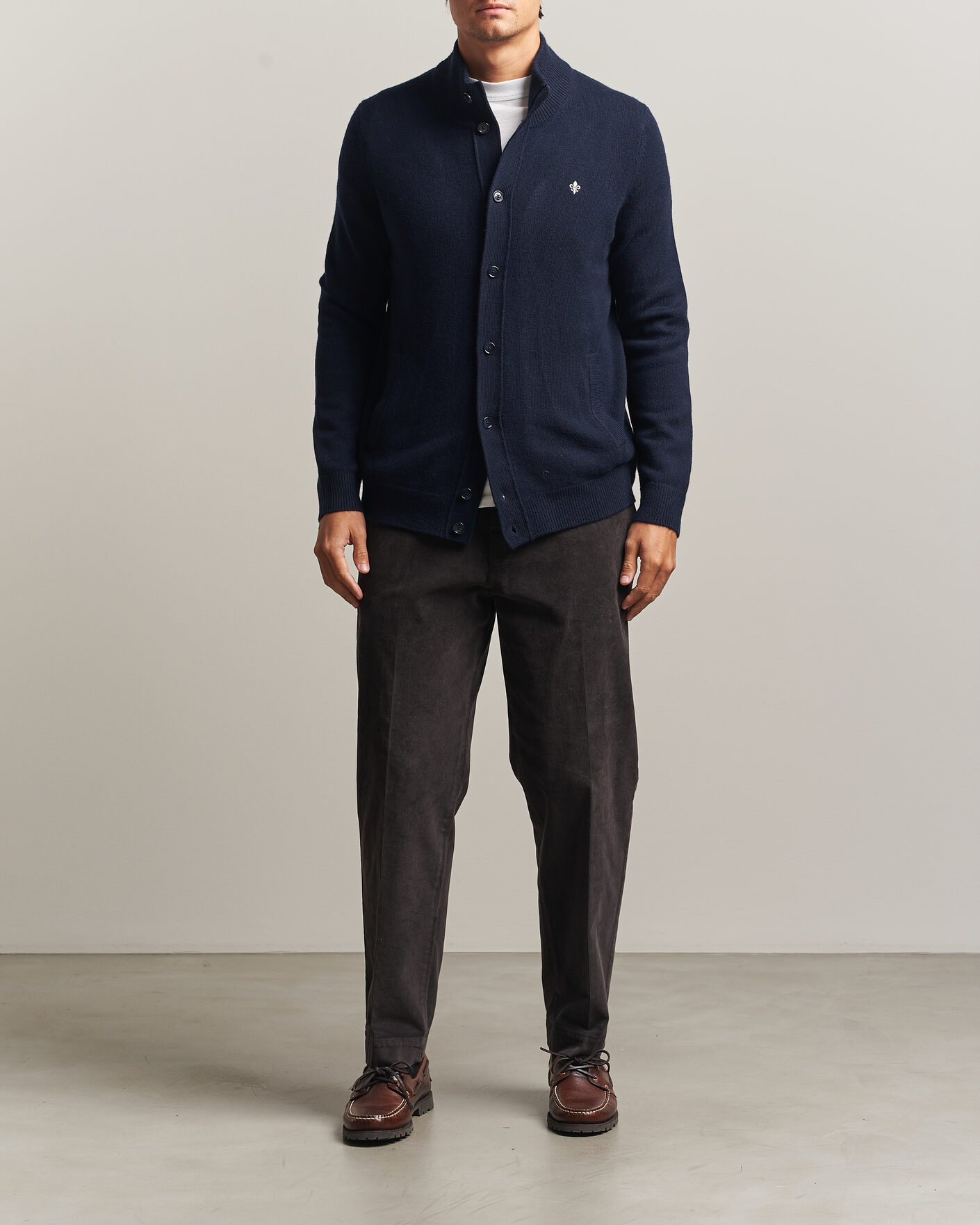 Hombres | Jerséis y prendas de punto | Morris | Hertford Button Cardigan Navy