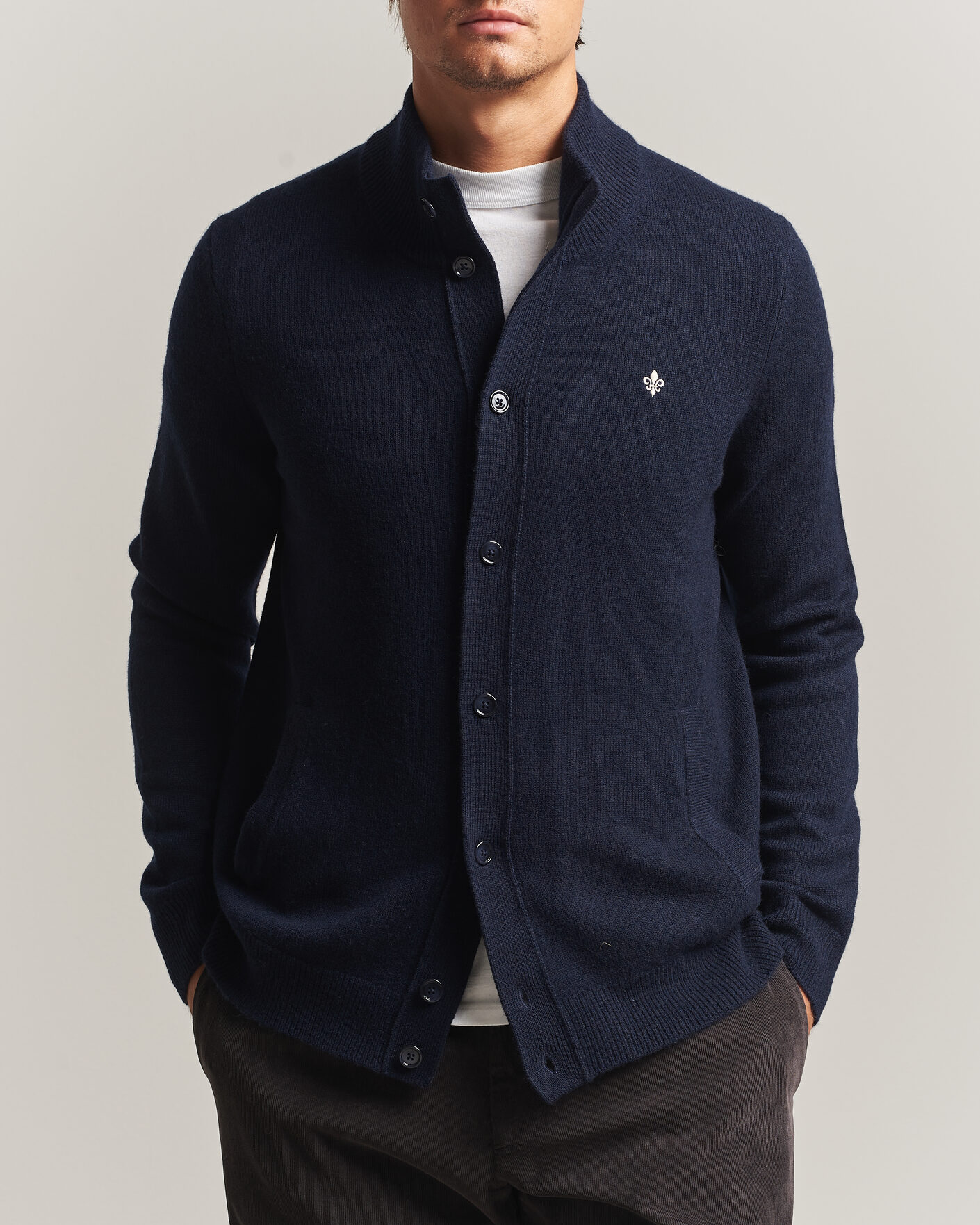 Hombres | Jerséis y prendas de punto | Morris | Hertford Button Cardigan Navy
